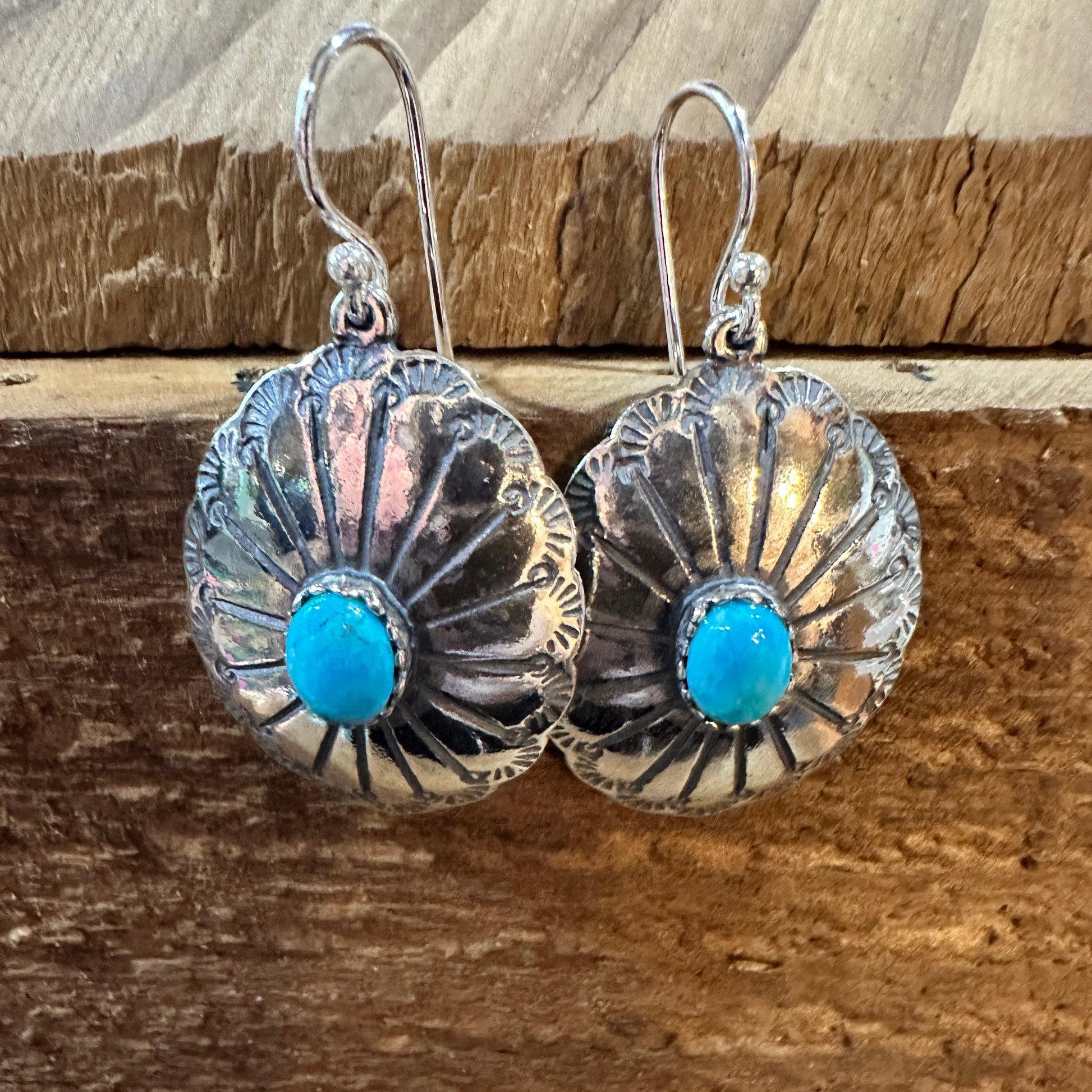 Turquoise Dreamcatcher Earrings in Sterling Silver Silver Elegant