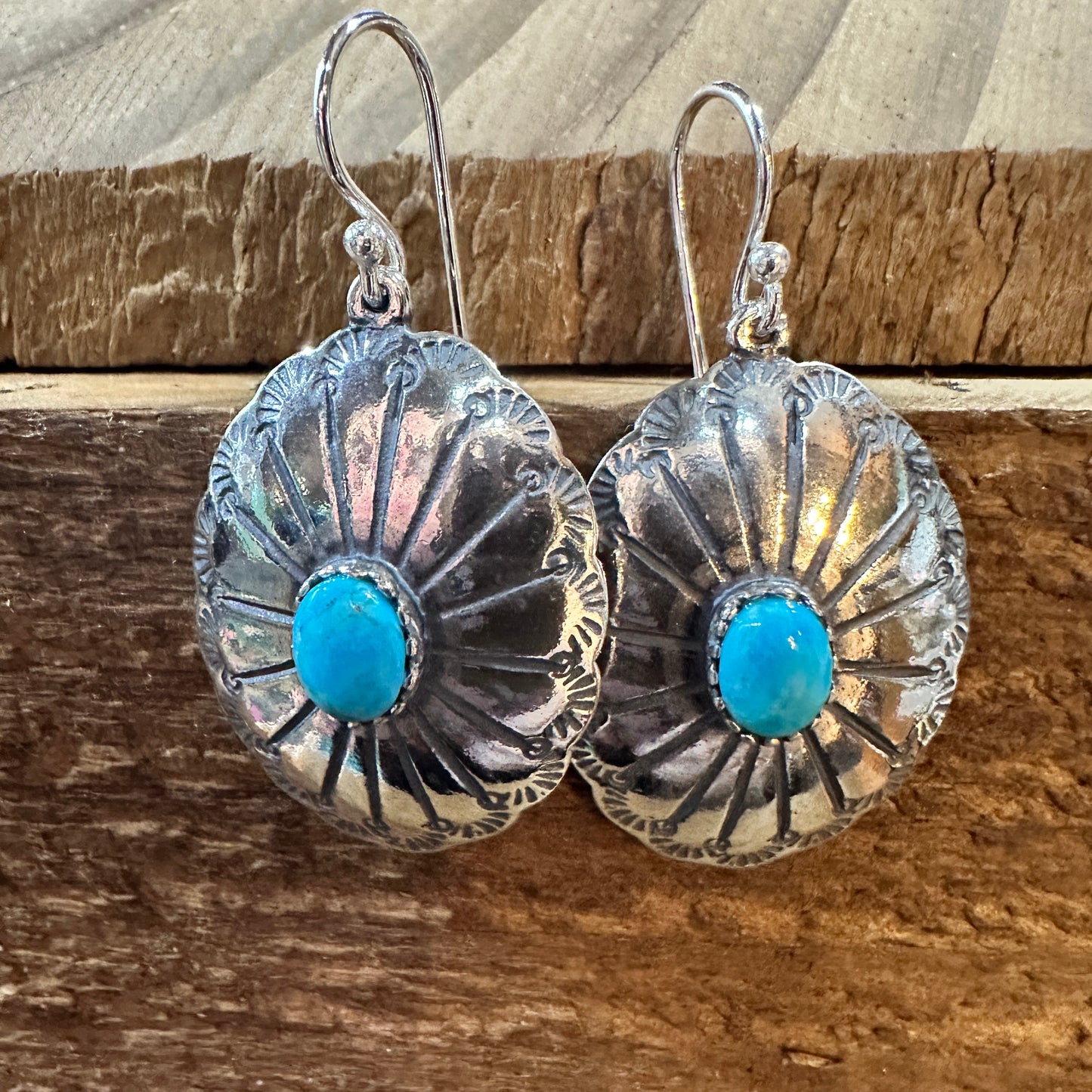 Turquoise Dreamcatcher Earrings in Sterling Silver Silver Elegant