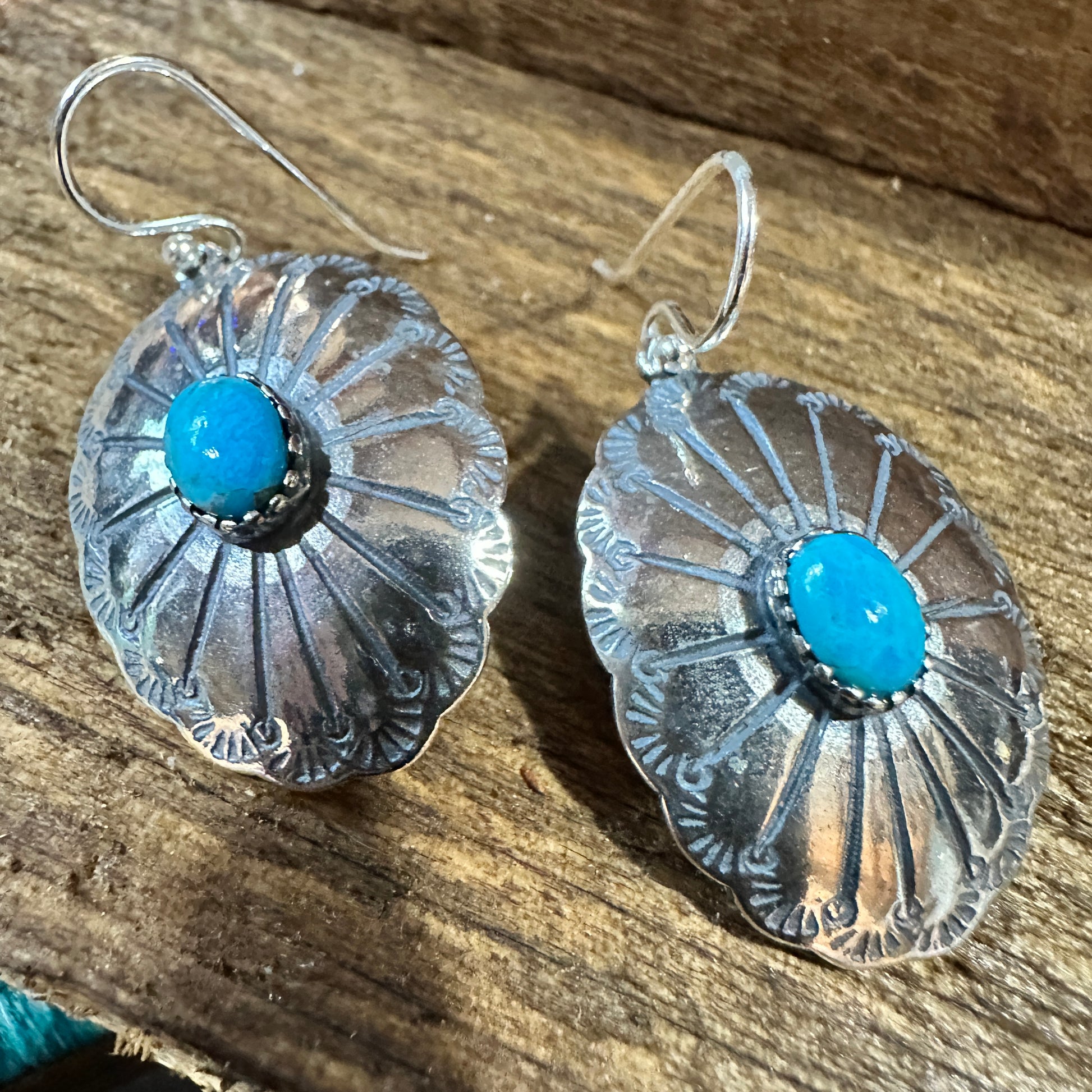 Turquoise Dreamcatcher Earrings in Sterling Silver Silver Elegant