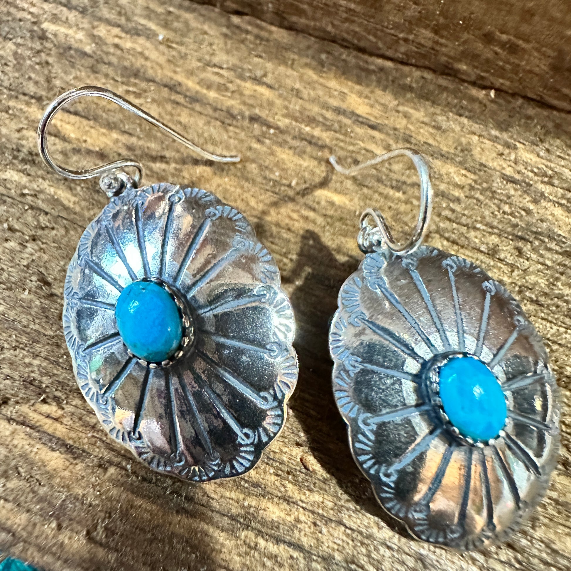 Turquoise Dreamcatcher Earrings in Sterling Silver Silver Elegant