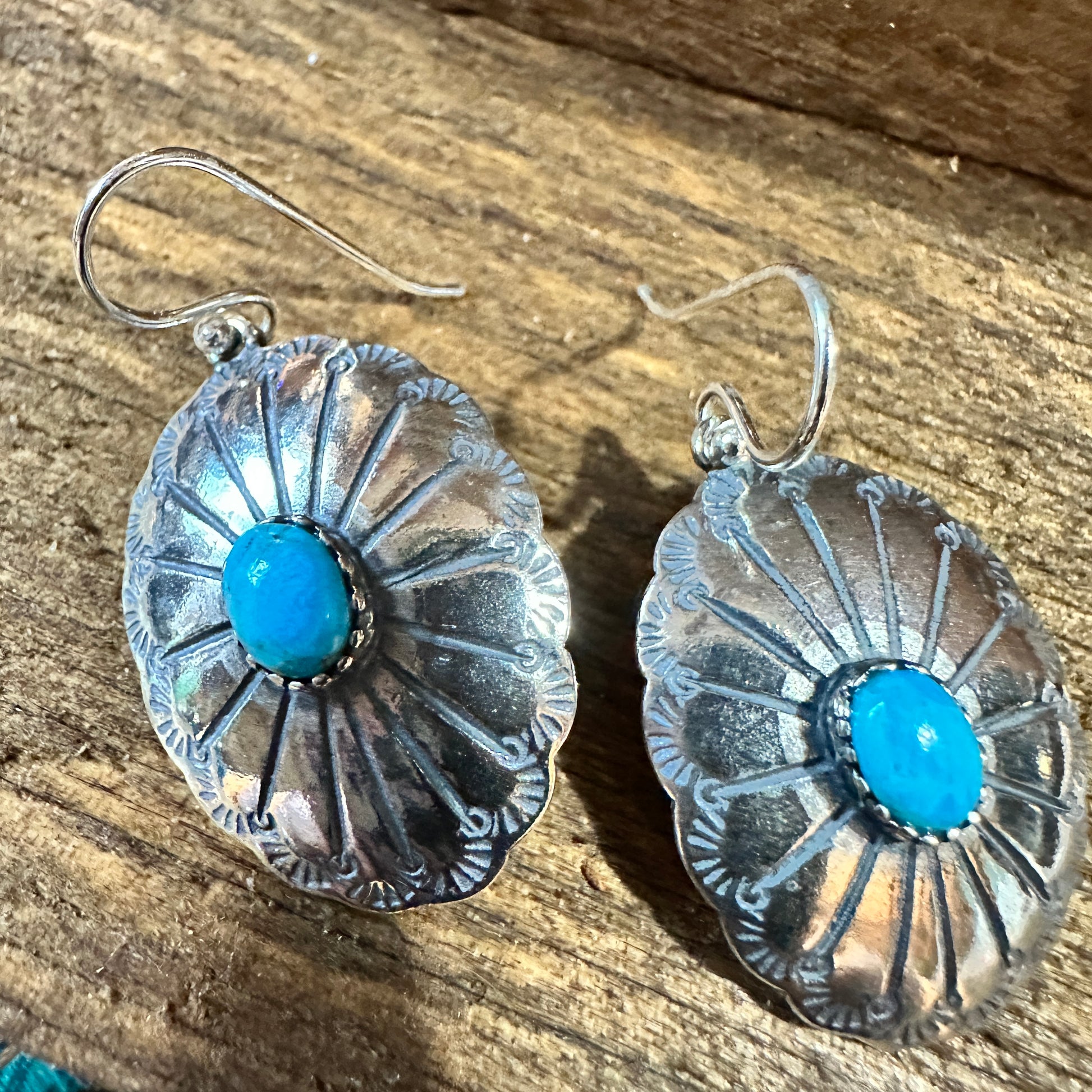 Turquoise Dreamcatcher Earrings in Sterling Silver Silver Elegant