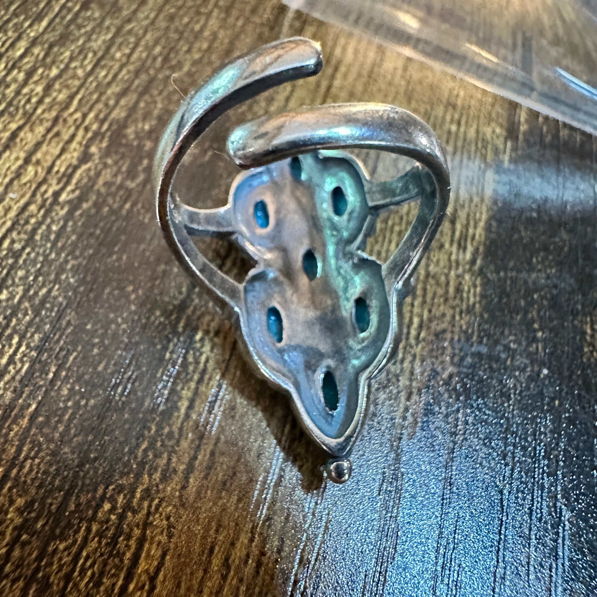 Native Inspired Turquoise Elegance: Adjustable Antique Sterling Silver Ring, Gift Box Silver Elegant