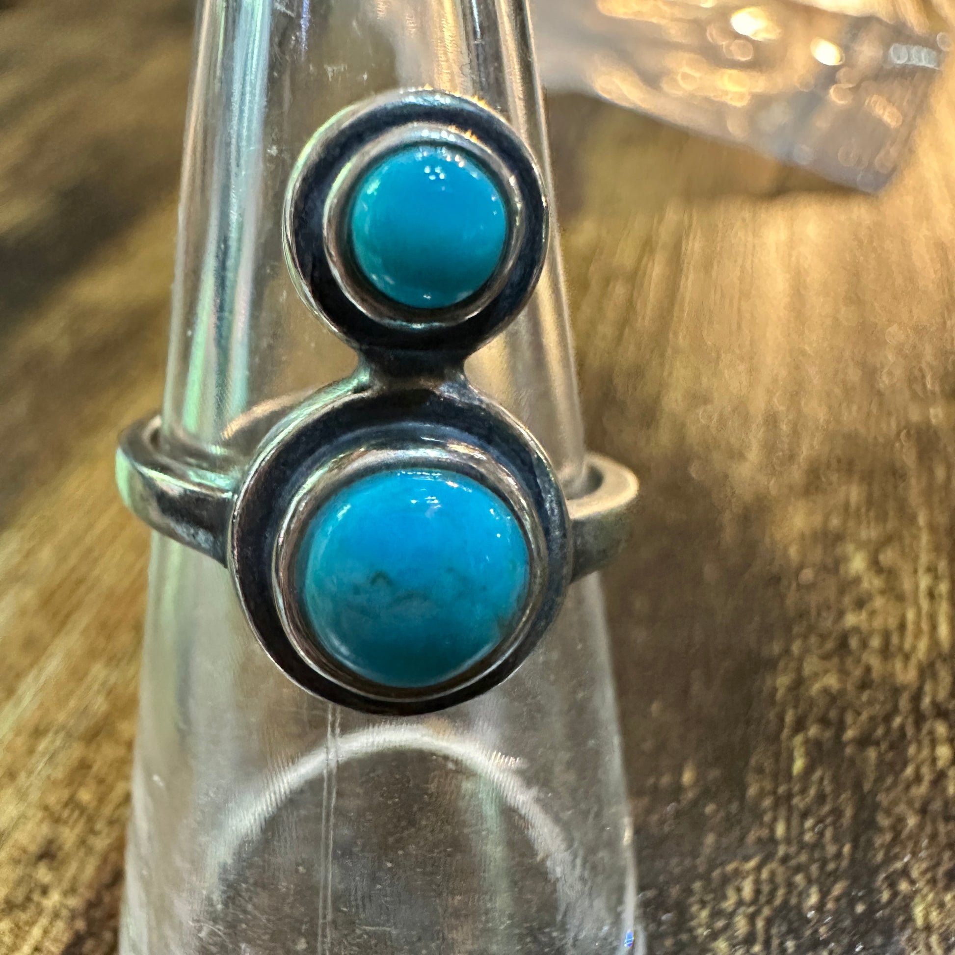 Boho Native Inspired Turquoise Serenity Sterling Silver Adjustable Ring, Gift Box Silver Elegant