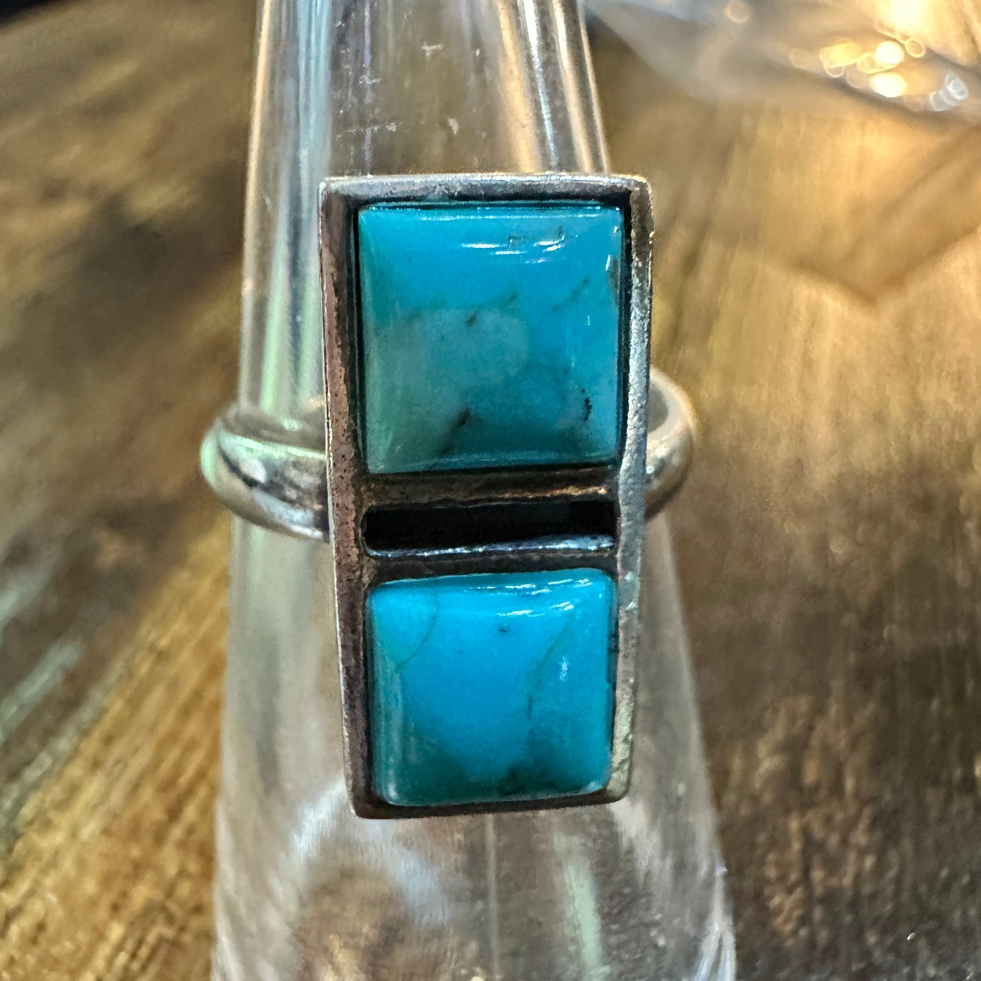 Boho Native Inspired Turquoise Dream Sterling Silver Adjustable Ring, Gift Box Silver Elegant