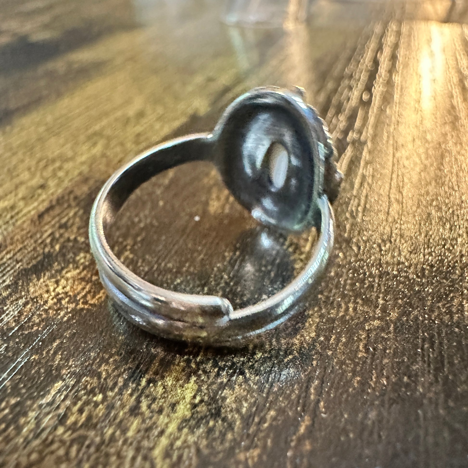 Boho Native Inspired Radiant White Agate Statement Ring, Sterling Silver, Gift Box Silver Elegant