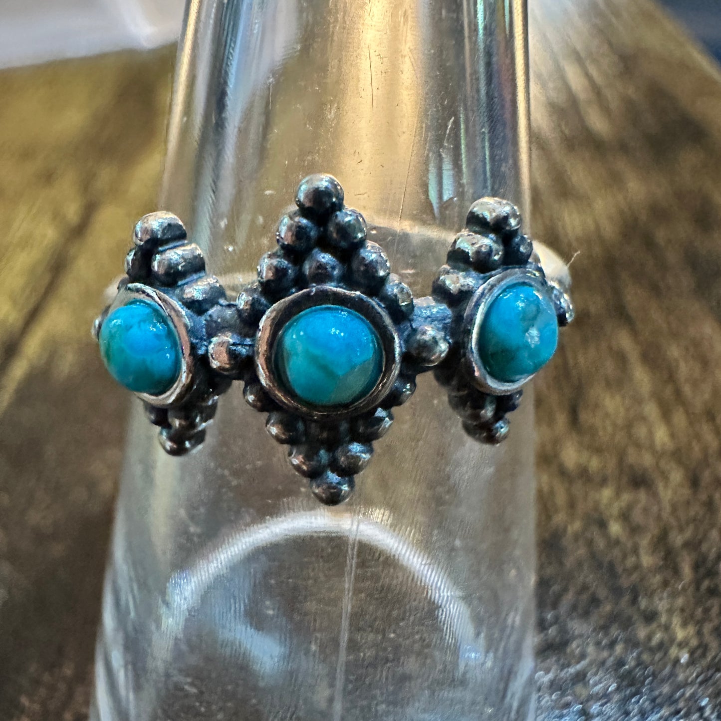 Boho Native Inspired Turquoise Treasures: Adjustable Sterling Silver Ring , Gift Box Silver Elegant