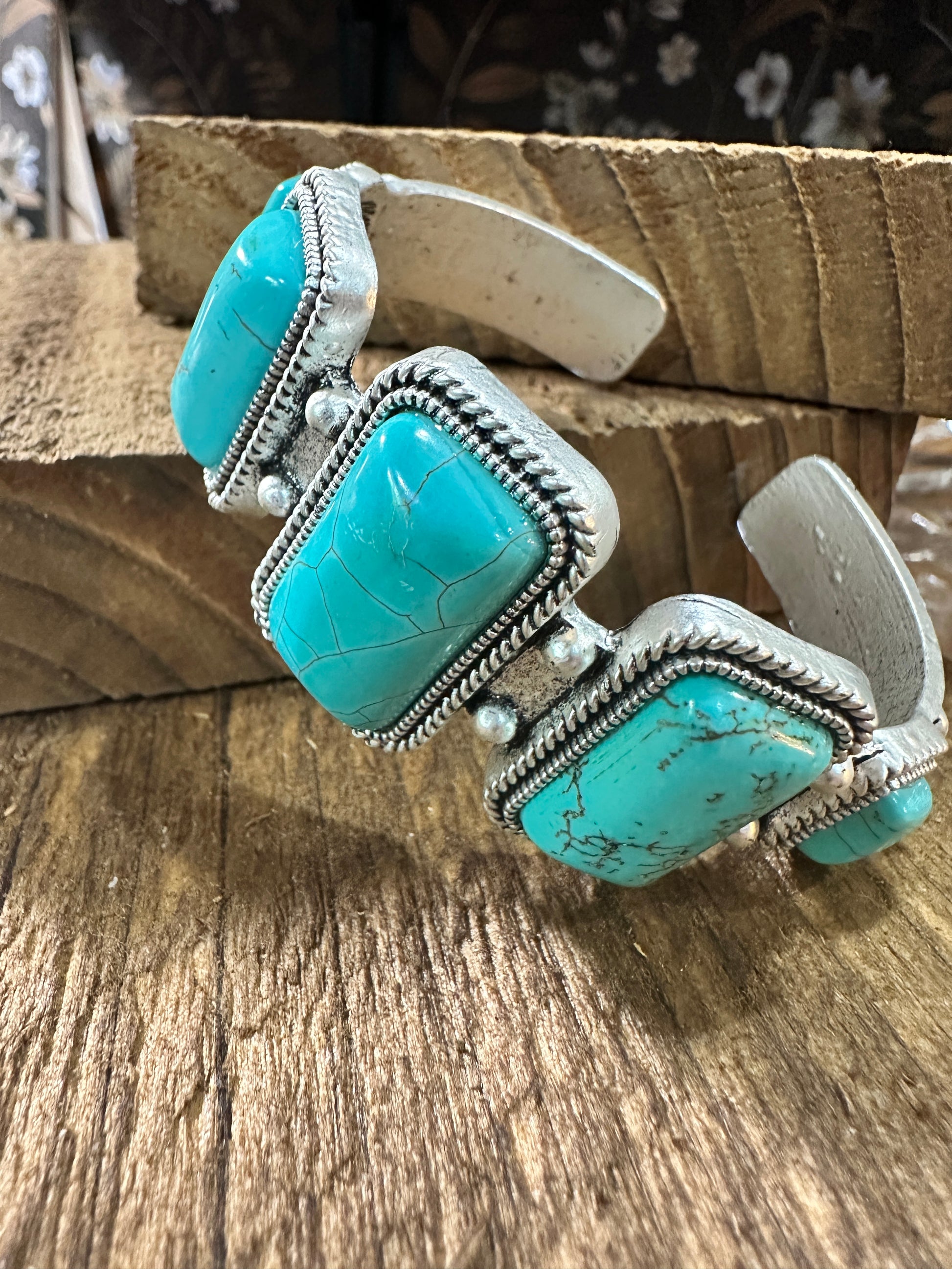 Turquoise Cuff Bracelet - Elegant Navajo Design, Boho Southwestern Silver Elegant