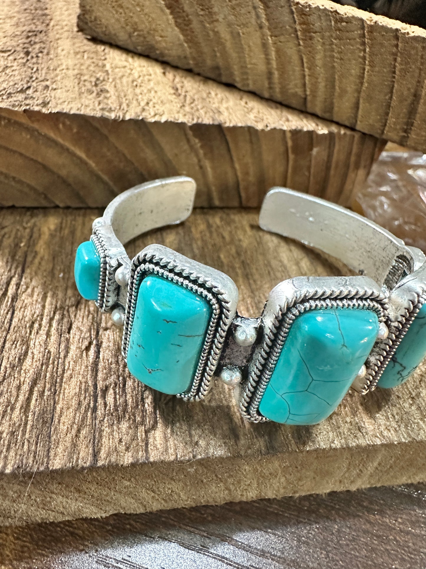 Turquoise Cuff Bracelet - Elegant Navajo Design, Boho Southwestern Silver Elegant