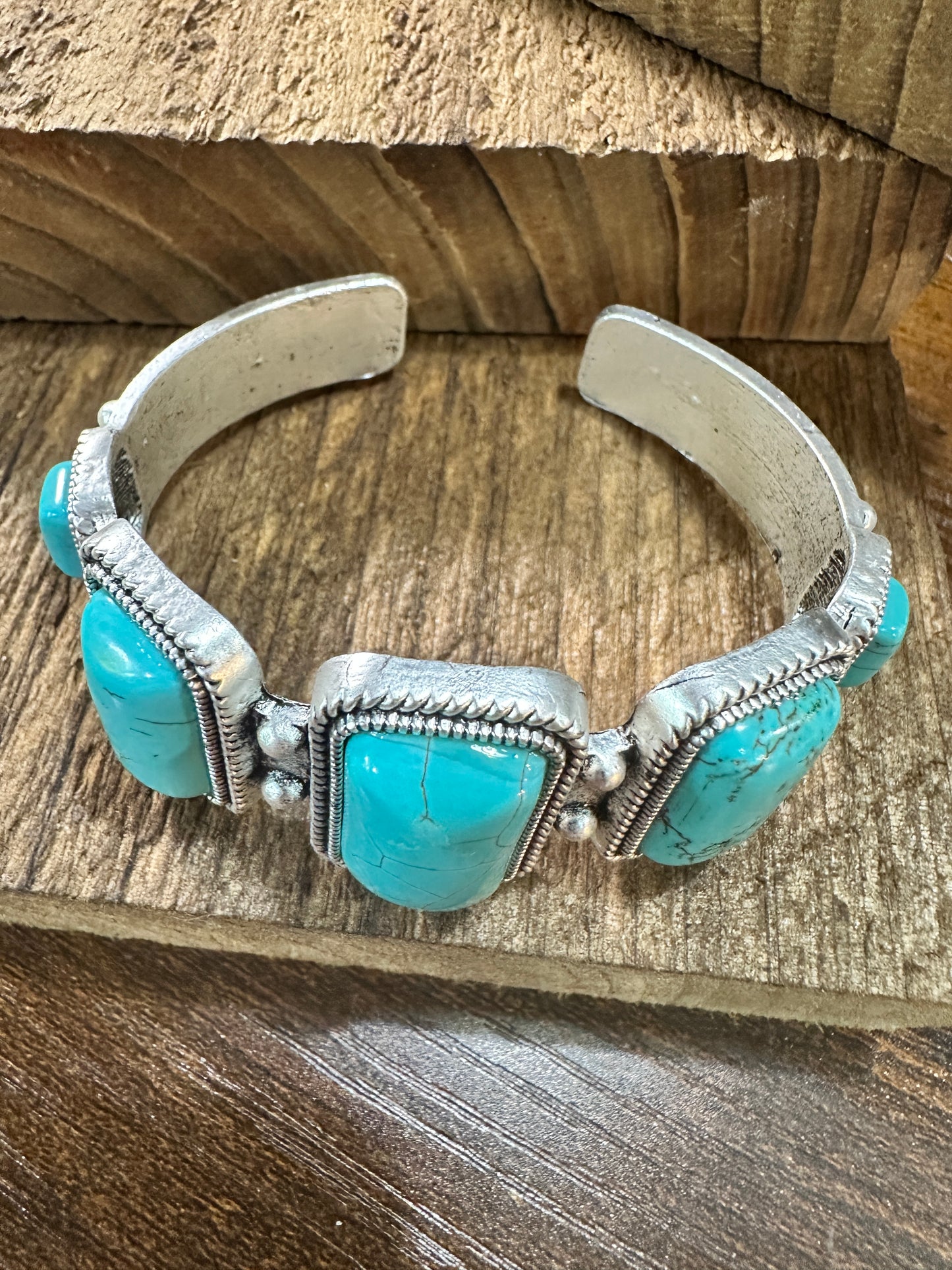 Turquoise Cuff Bracelet - Elegant Navajo Design, Boho Southwestern Silver Elegant