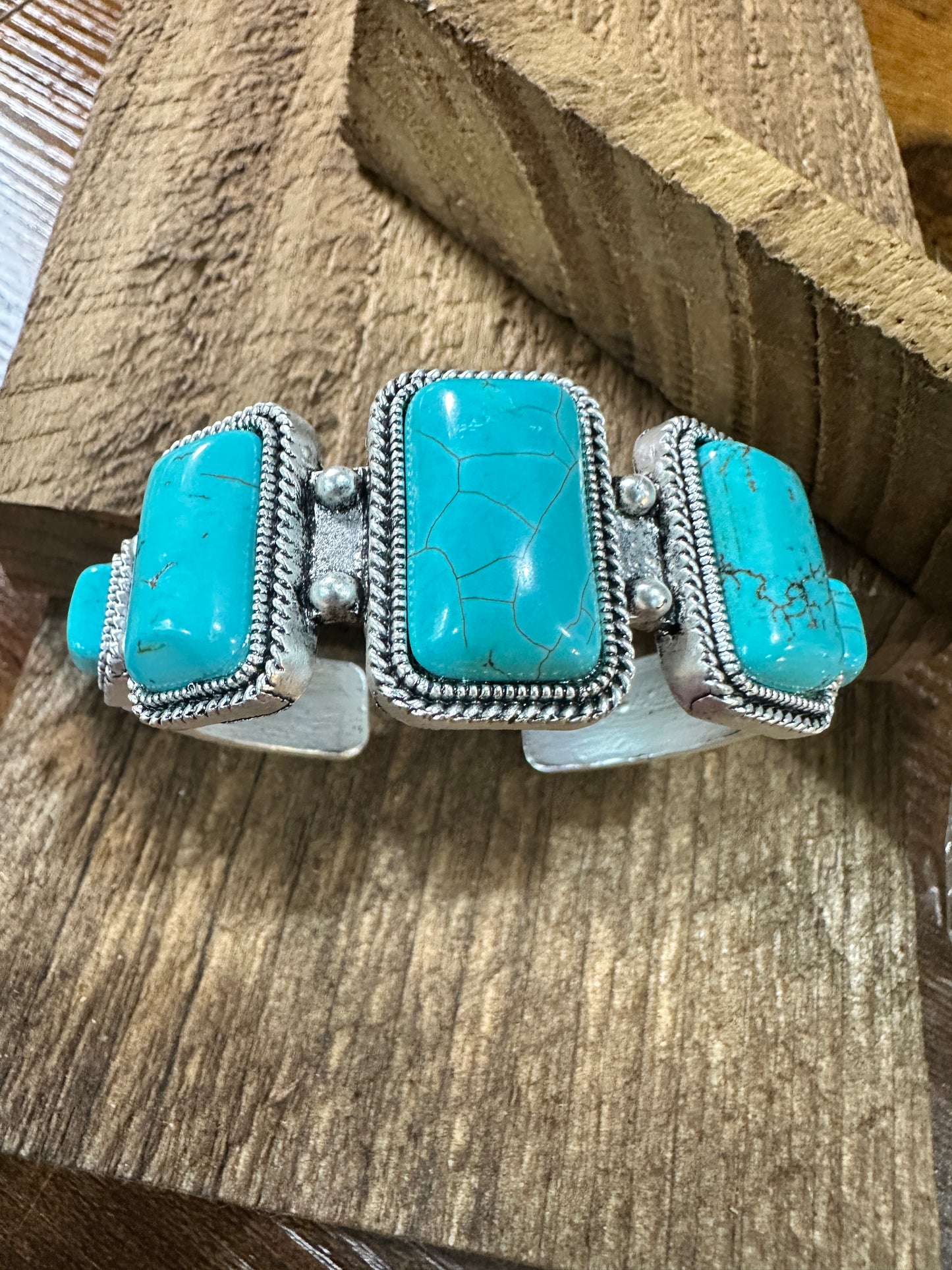 Turquoise Cuff Bracelet - Elegant Navajo Design, Boho Southwestern Silver Elegant