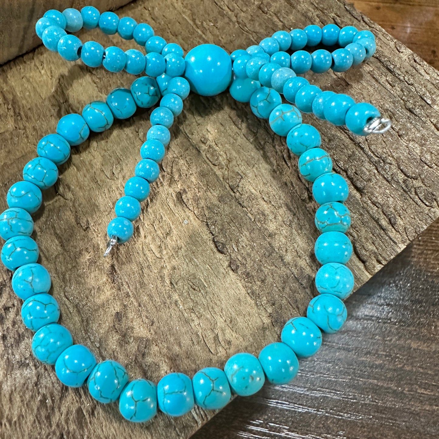 Handmade Ribbon Bow Beaded Stretch Bracelet in Turquoise, Southwestern Cowgirl, Ships in Gift Box Silver Elegant