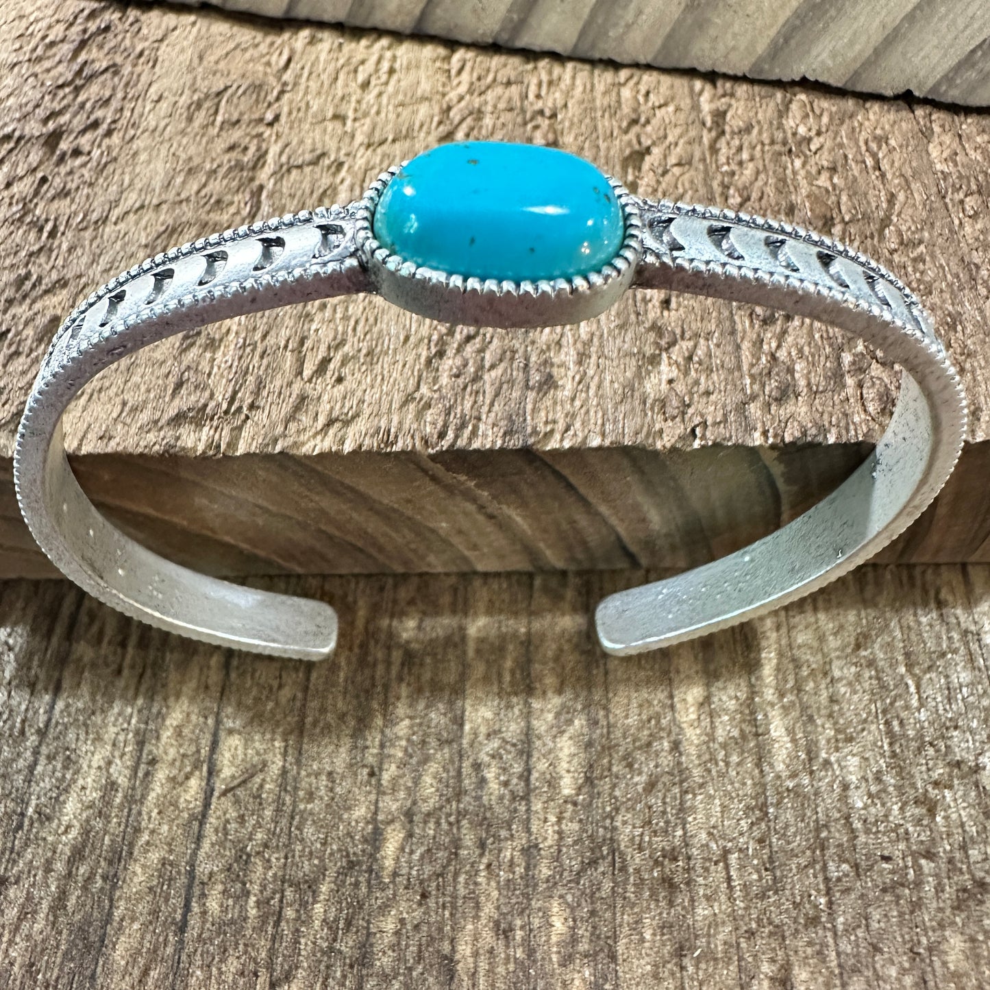 Turquoise Cuff Bracelet in Antique Silver, Native Inspired Bangle, Ships in Gift Box Silver Elegant
