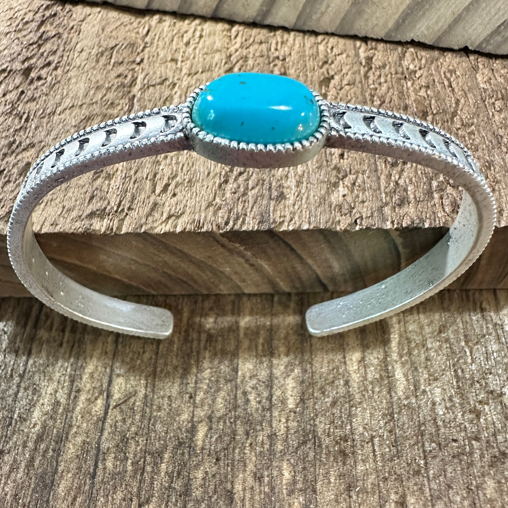 Turquoise Cuff Bracelet in Antique Silver, Native Inspired Bangle, Ships in Gift Box Silver Elegant