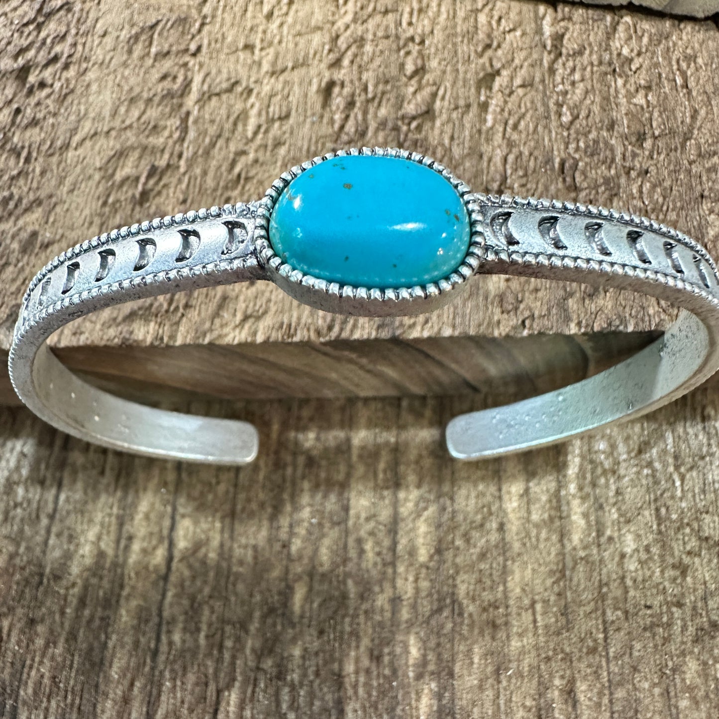 Turquoise Cuff Bracelet in Antique Silver, Native Inspired Bangle, Ships in Gift Box Silver Elegant
