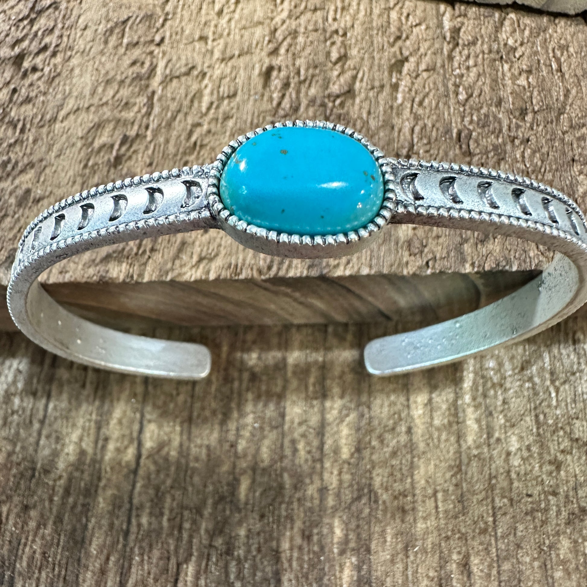 Turquoise Cuff Bracelet in Antique Silver, Native Inspired Bangle, Ships in Gift Box Silver Elegant