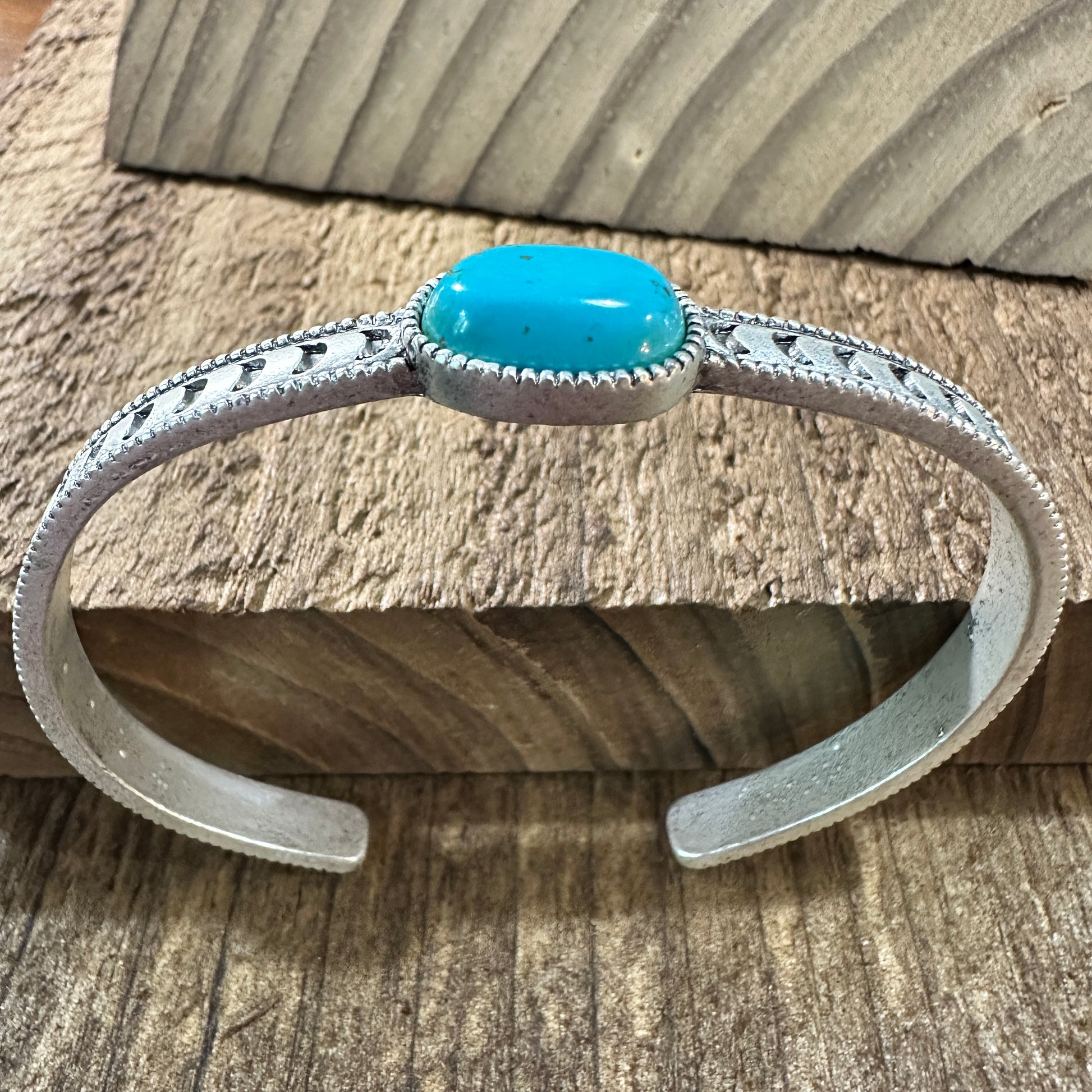 Turquoise Cuff Bracelet in Antique Silver, Native Inspired Bangle, Ships in Gift Box Silver Elegant