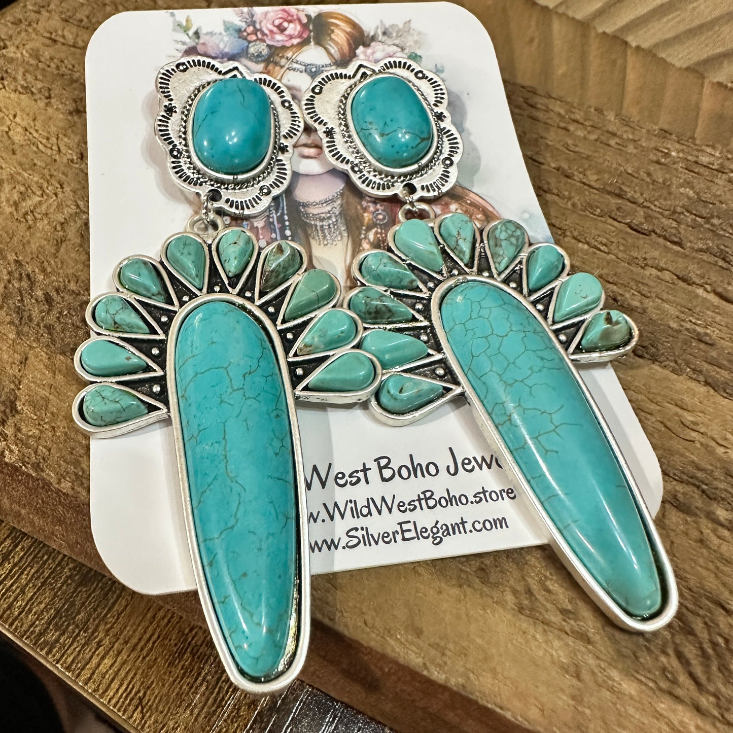 Navajo Turquoise Post Earrings, Big Bold Style, Boho Southwestern Stud Earring, Ships in Gift Box Silver Elegant