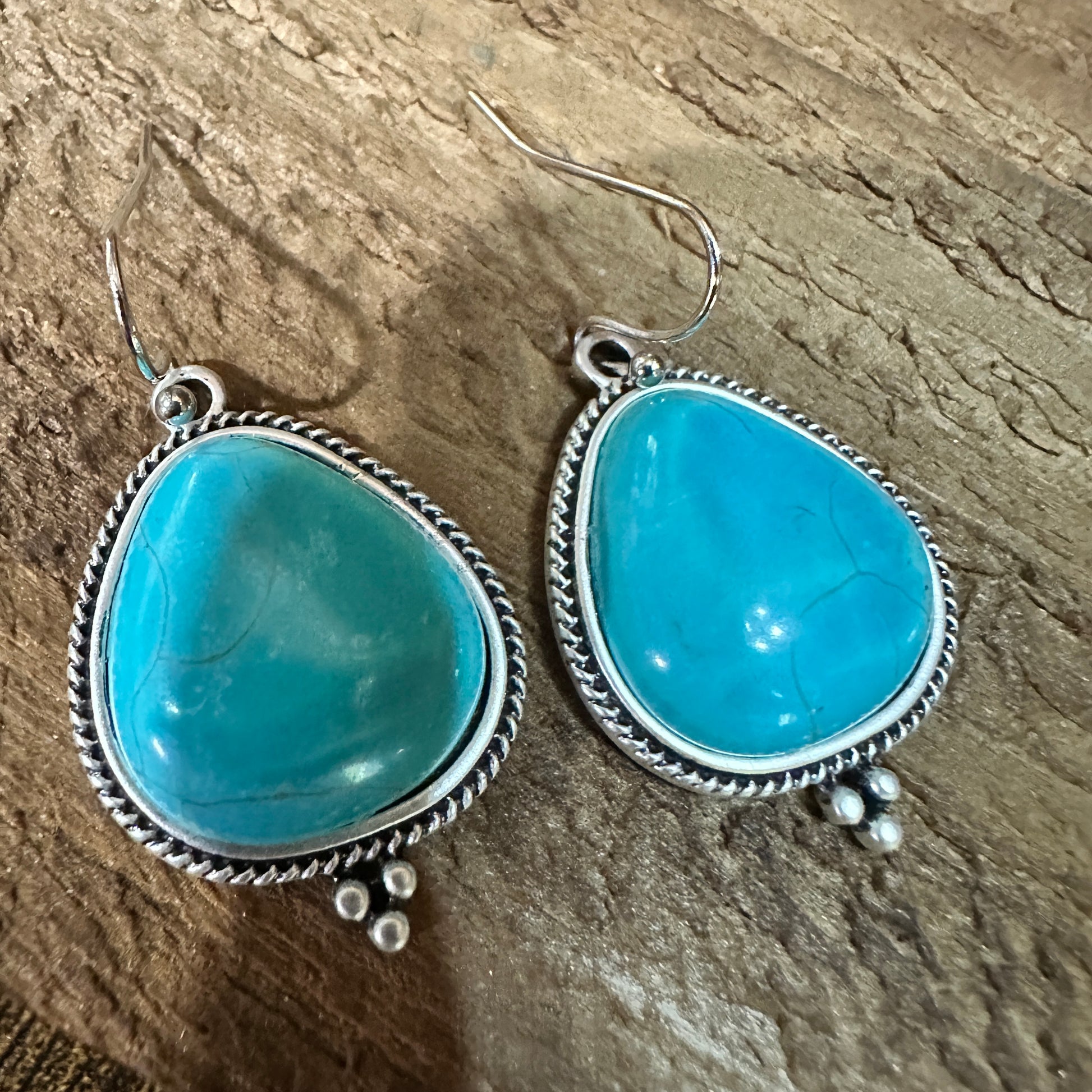 Turquoise Earrings - Elegant Natural Stone Design, Boho Navajo , Ships in Gift Box Silver Elegant