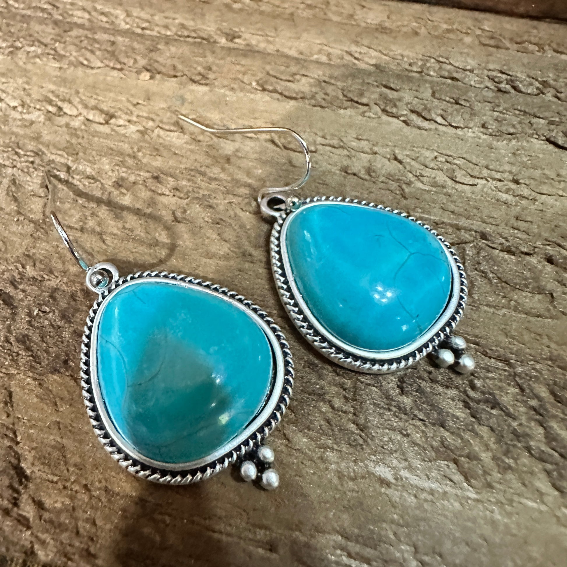 Turquoise Earrings - Elegant Natural Stone Design, Boho Navajo , Ships in Gift Box Silver Elegant