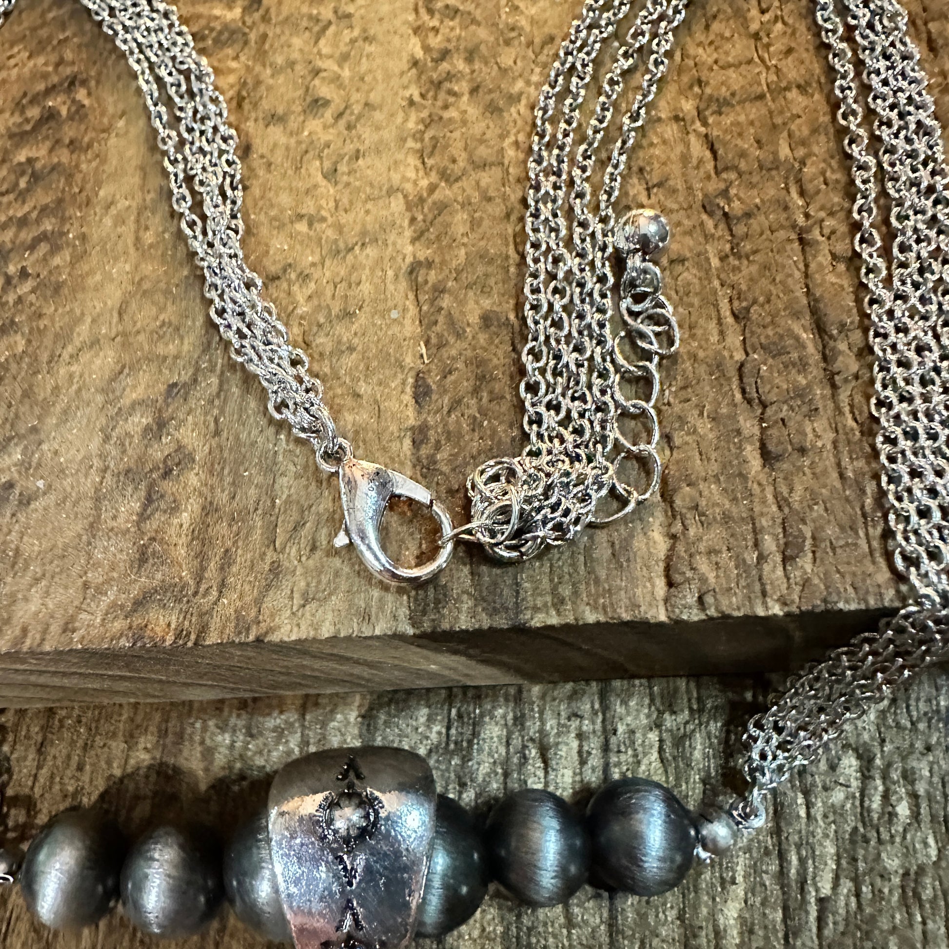 Large Feather Pendant Western Necklace and Earrings Set Silver Elegant