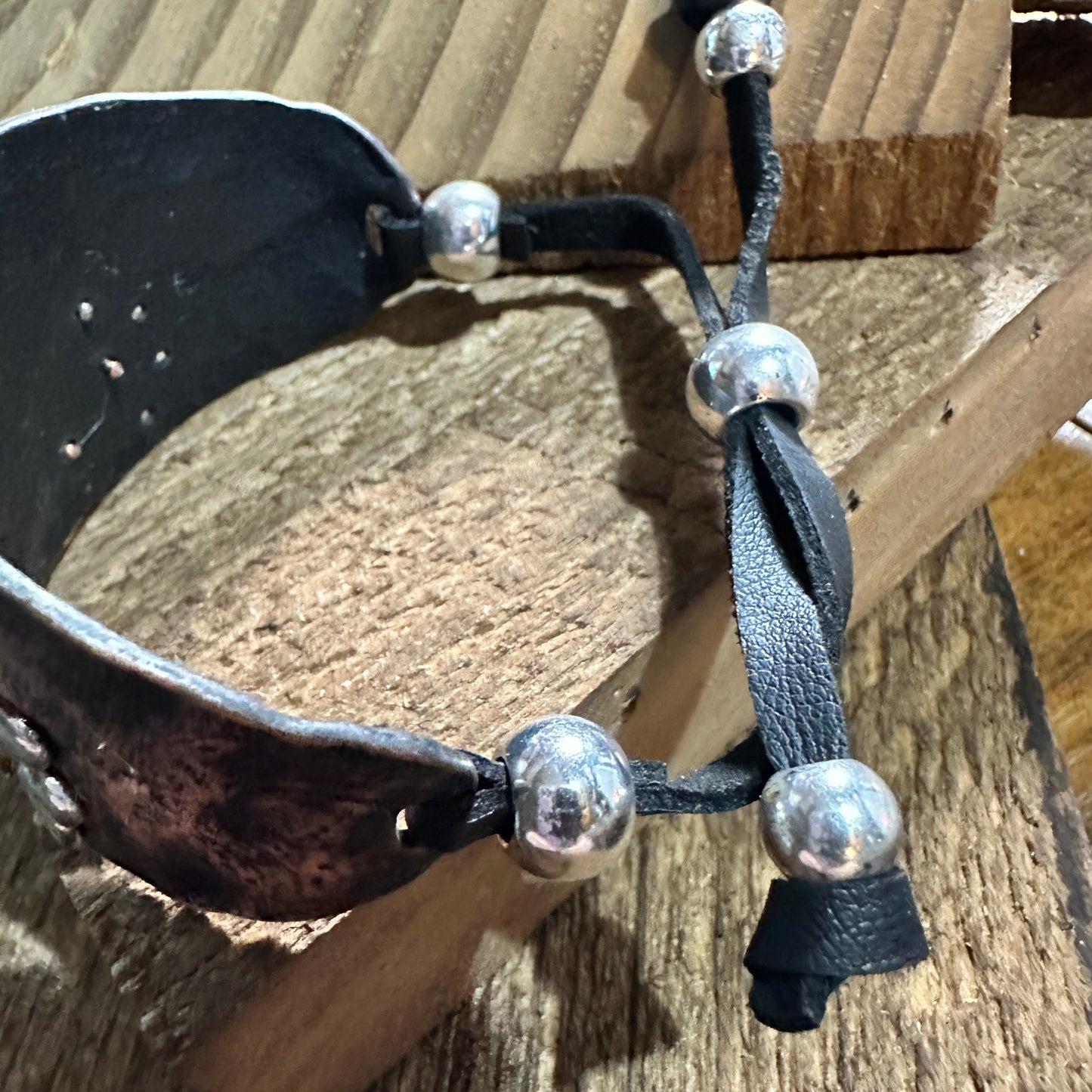 Longhorn Turquoise Western Cuff Bracelet with Adjustable Leather Straps Silver Elegant