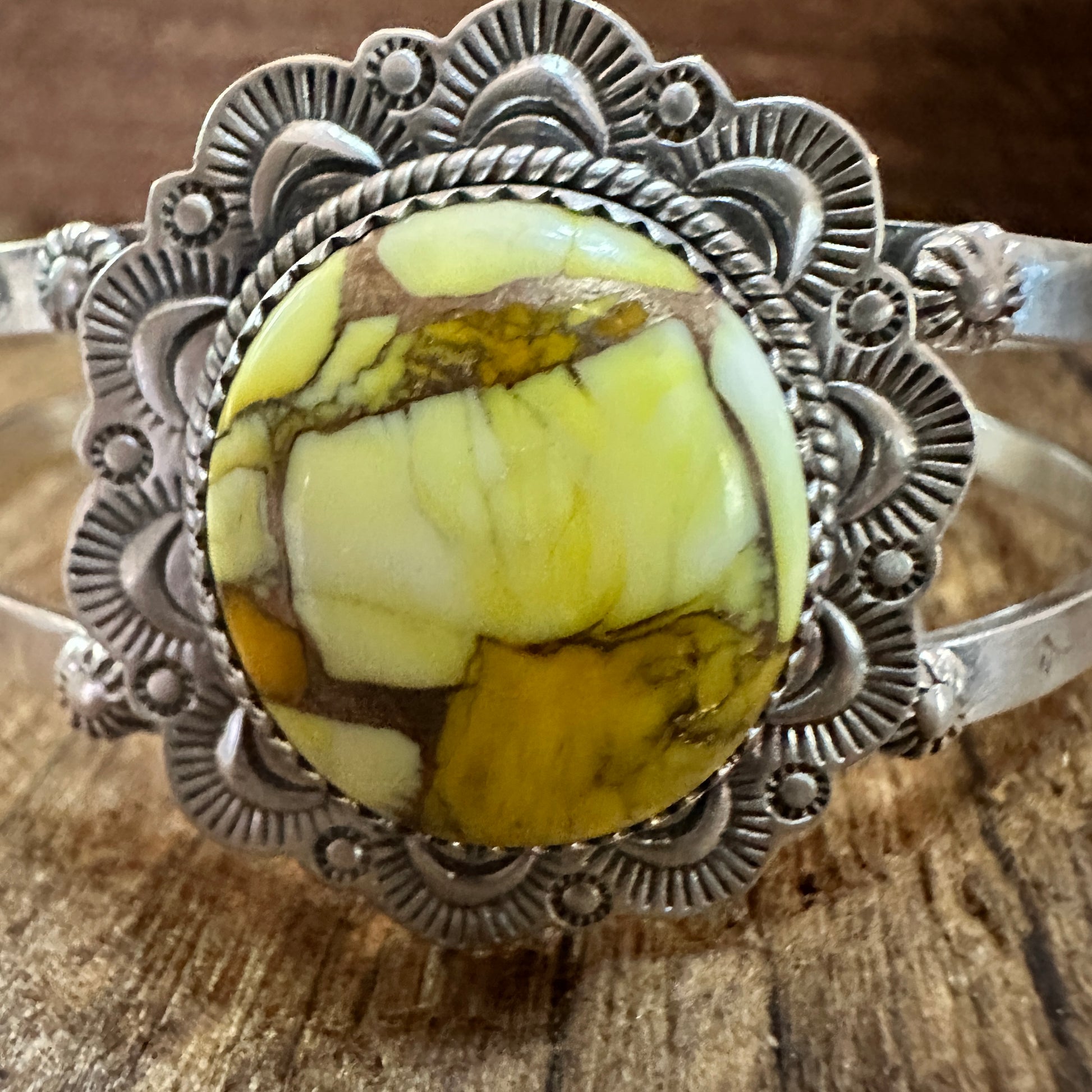 Handmade Sterling Silver Honey Dahlia Cuff Bracelet 925 Signed Boho Jewelry Silver Elegant