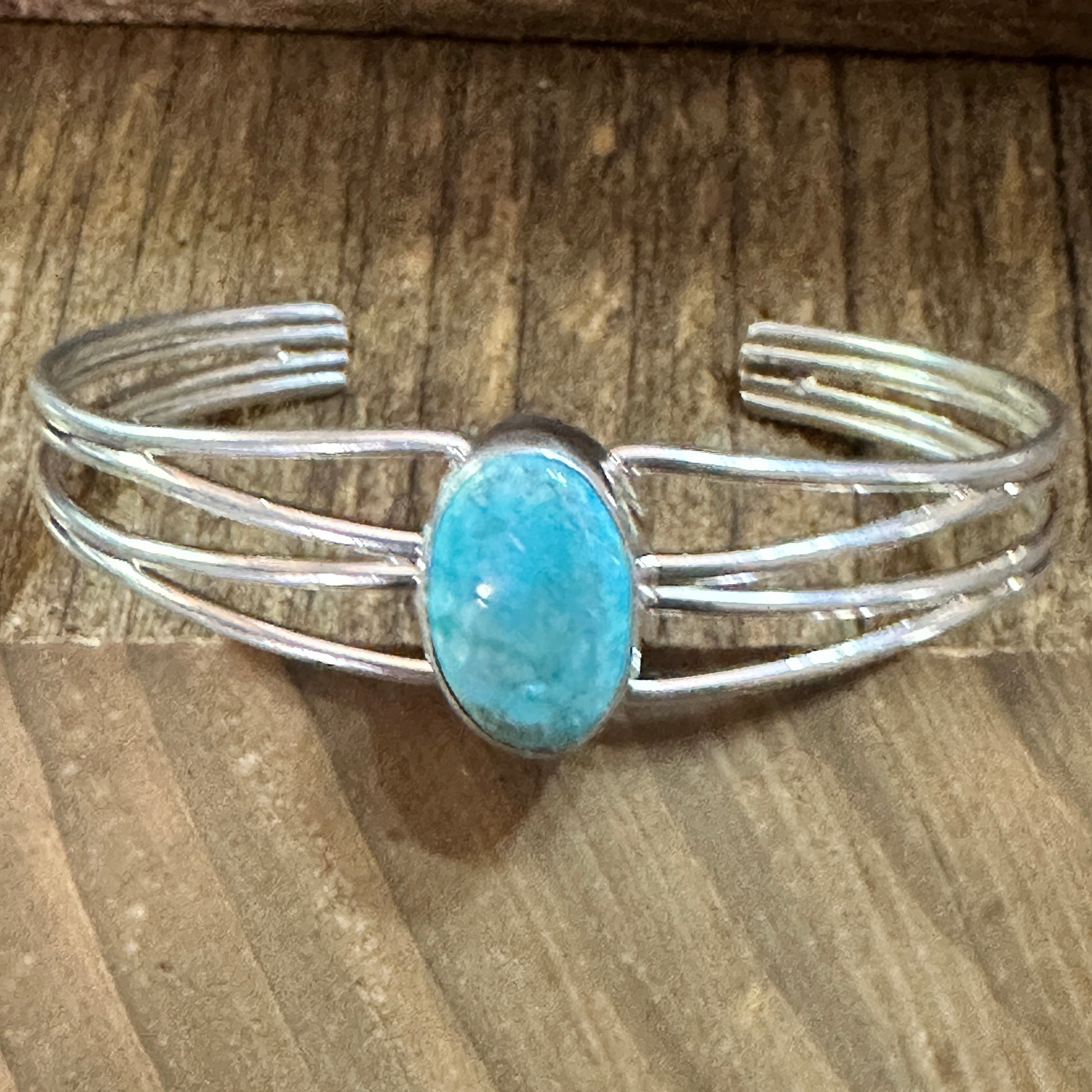 Navajo Turquoise Spiny Sterling Silver Bracelet Loop Cuff Stamped Begay Silver Elegant