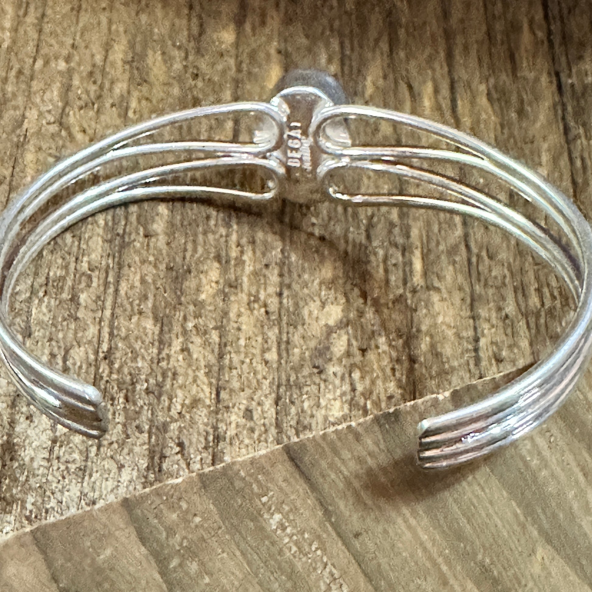 Navajo Turquoise Spiny Sterling Silver Bracelet Loop Cuff Stamped Begay Silver Elegant