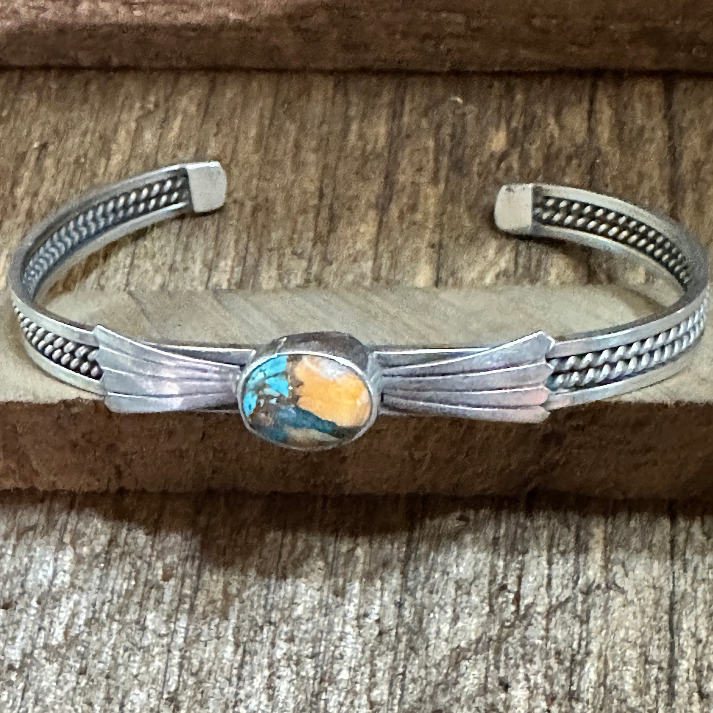 Handmade Navajo Style Pink Dream Mojave Sterling Silver Cuff Bracelet, Natural Stone Silver Elegant
