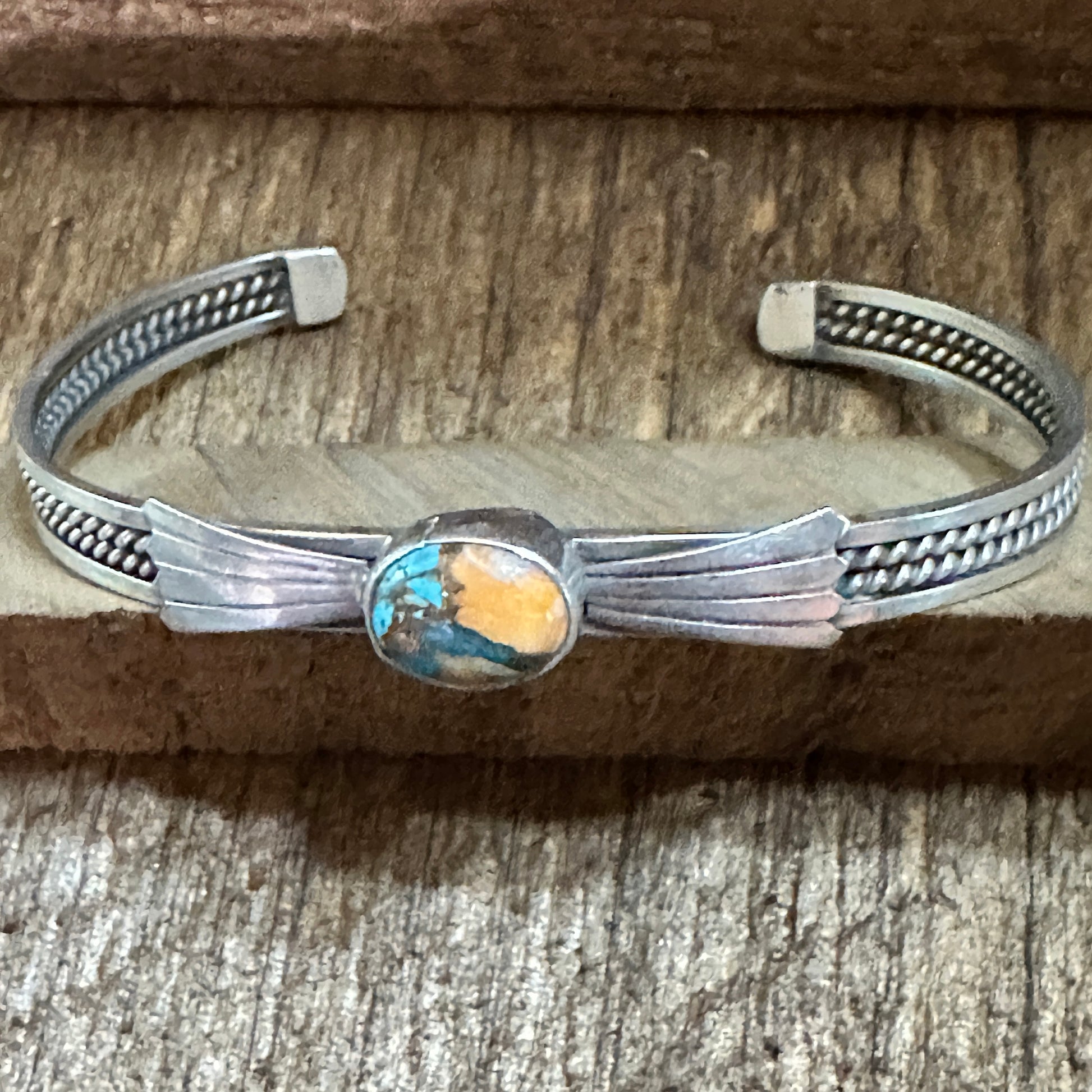 Handmade Navajo Style Pink Dream Mojave Sterling Silver Cuff Bracelet, Natural Stone Silver Elegant