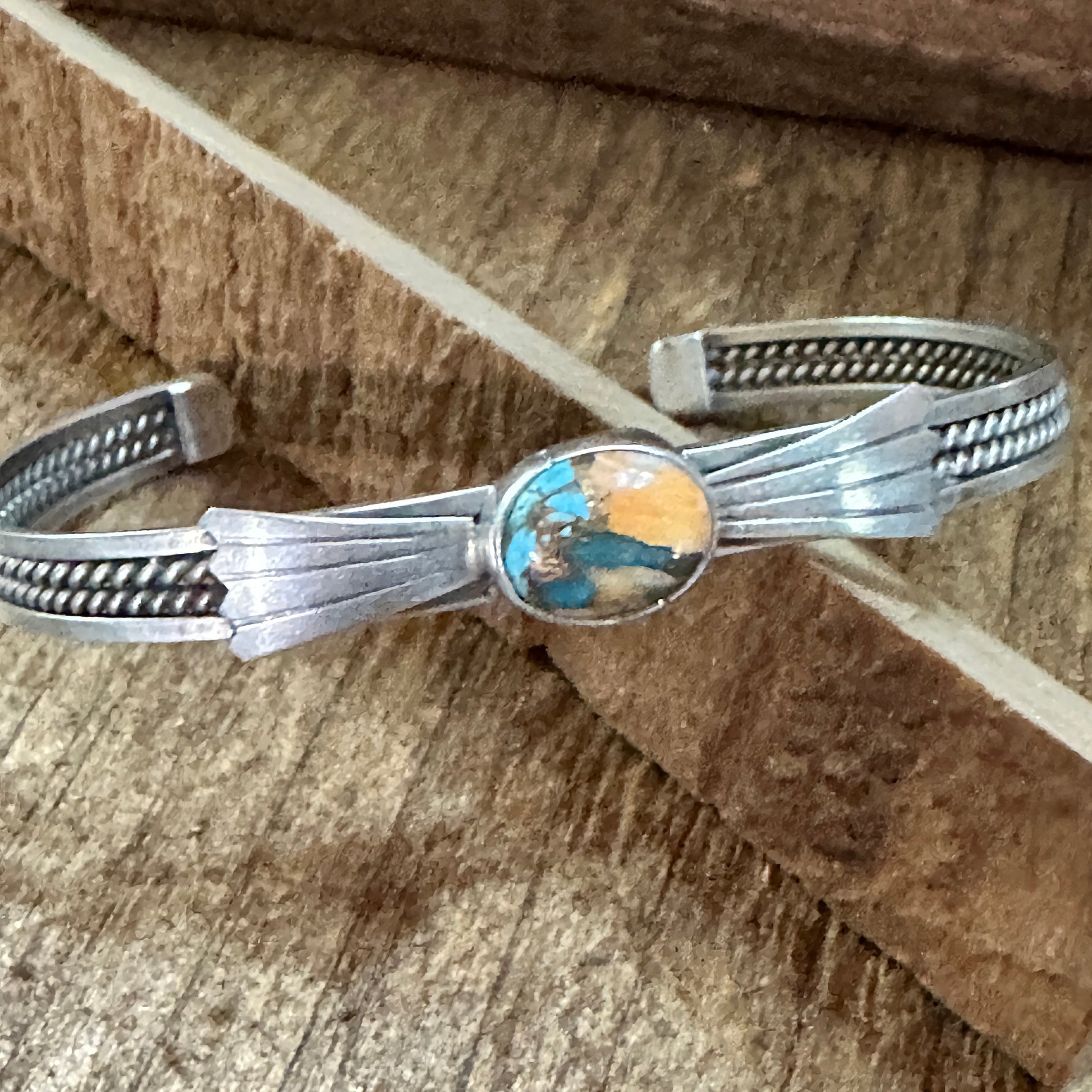 Handmade Navajo Style Pink Dream Mojave Sterling Silver Cuff Bracelet, Natural Stone Silver Elegant