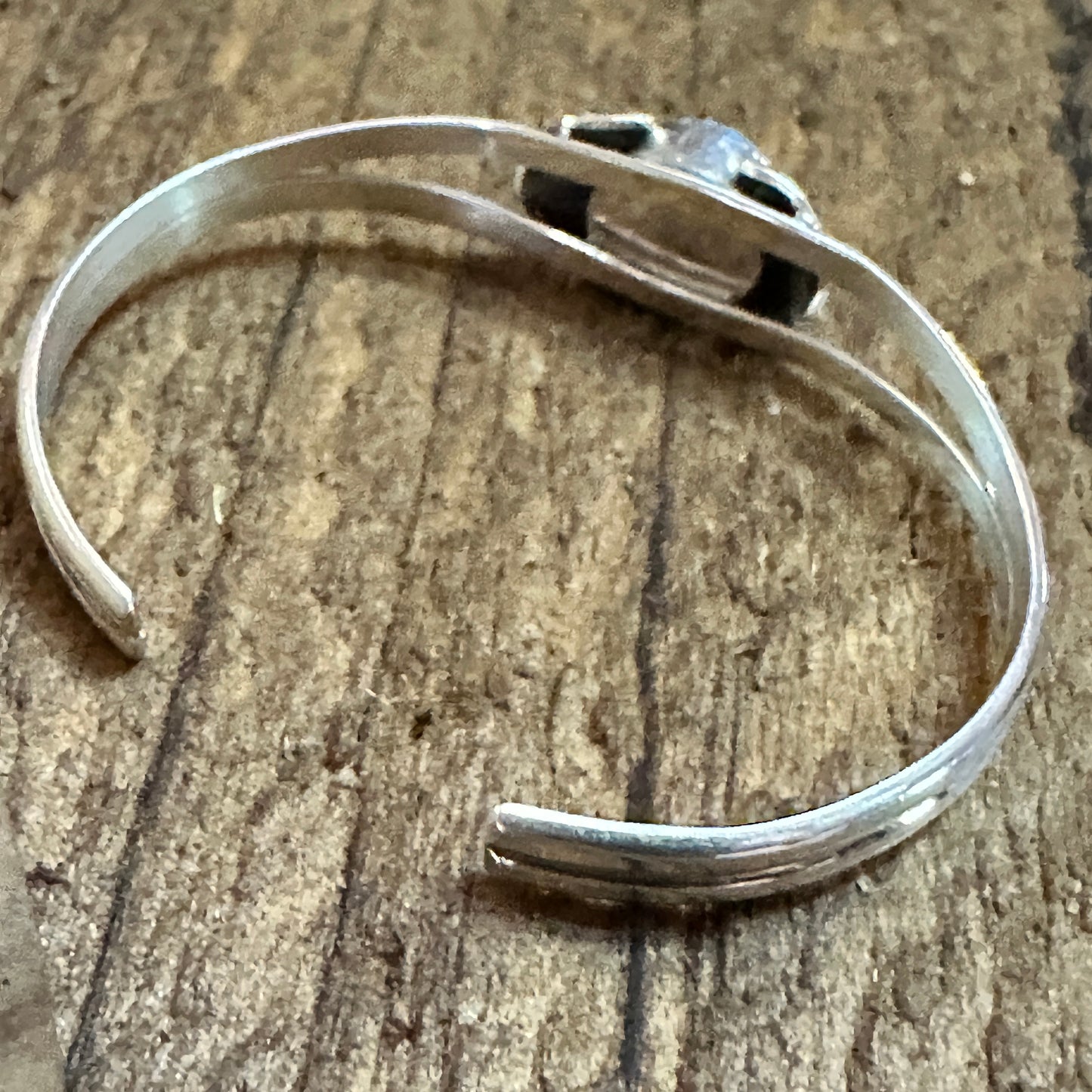 Handmade Navajo Style Sterling Silver & Turquoise Baby Cluster Cuff Bracelet Silver Elegant