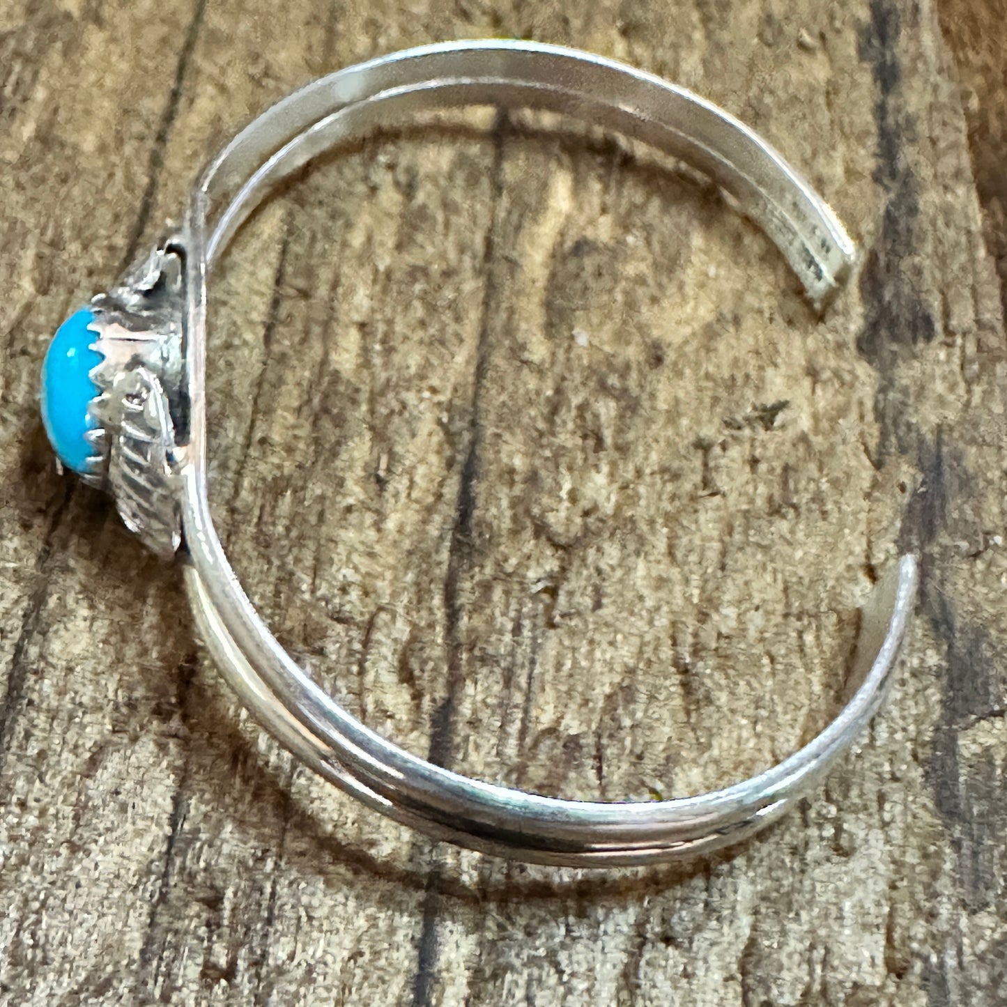 Handmade Navajo Style Sterling Silver & Turquoise Baby Cluster Cuff Bracelet Silver Elegant