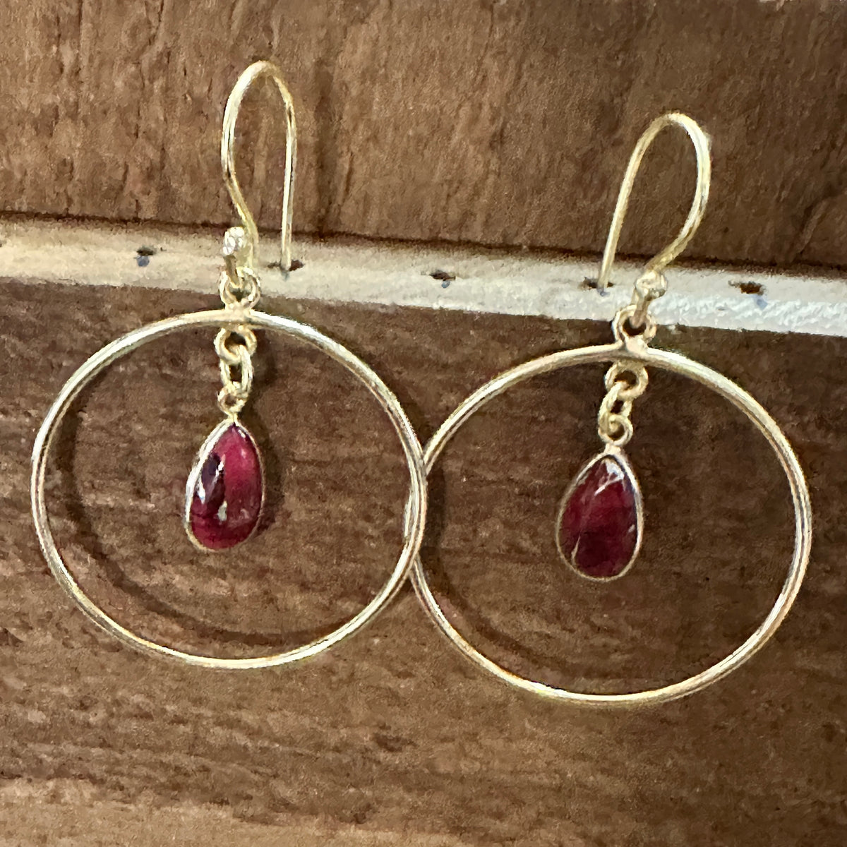 Golden Dahlia Rose Handmade Gold Plated Earrings, Natural Stone Silver Elegant