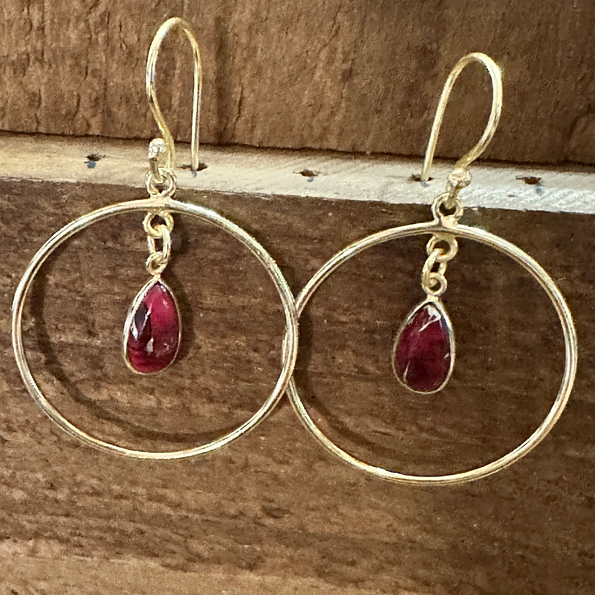 Golden Dahlia Rose Handmade Gold Plated Earrings, Natural Stone Silver Elegant