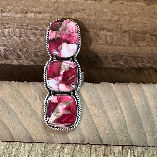 Handmade Sterling Silver Dahlia Rose Adjustable Ring by Nizhoni Silver Elegant