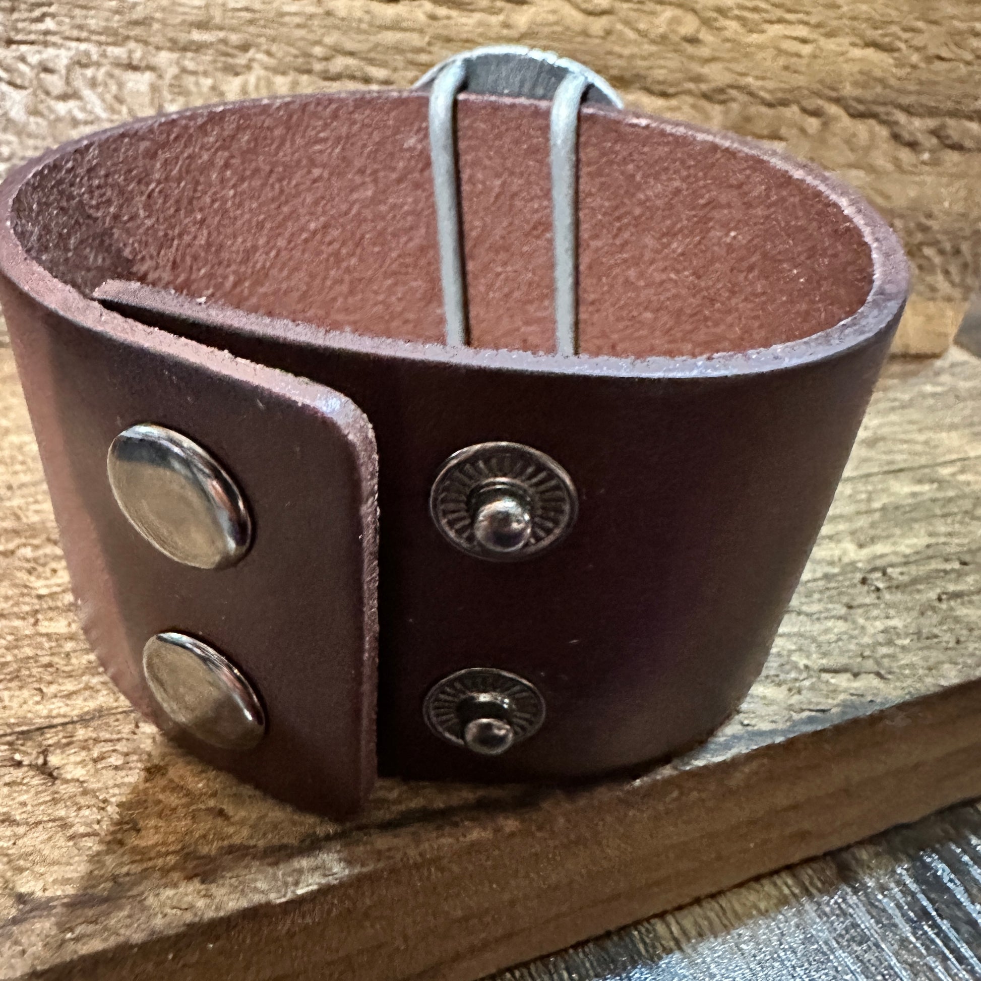 Natural Green Stone Dark Brown Leather Cuff Bracelet, Leather Accessories WildWestBoho