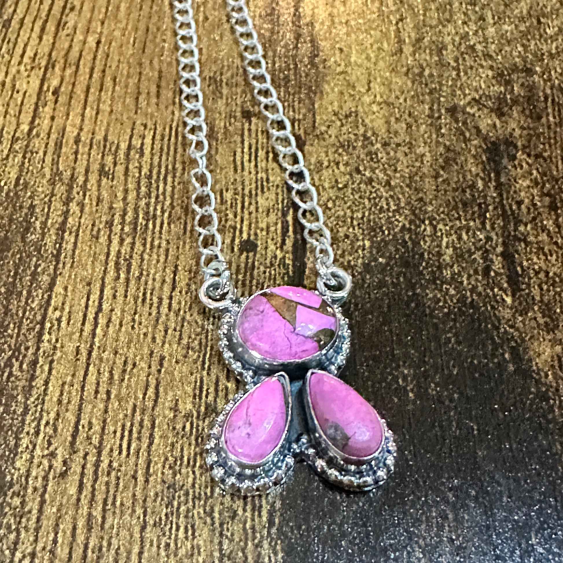 Navajo Style Sterling Silver Cotton Candy Cluster Necklace With Natural Stones Signed Silver Elegant