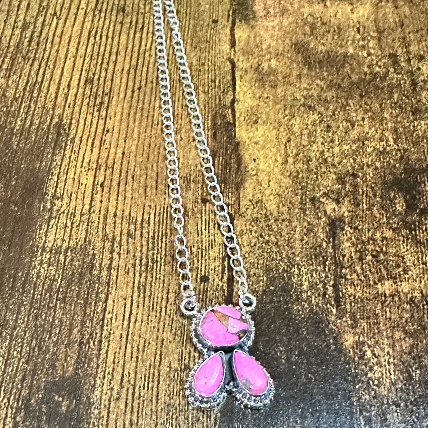 Navajo Style Sterling Silver Cotton Candy Cluster Necklace With Natural Stones Signed Silver Elegant