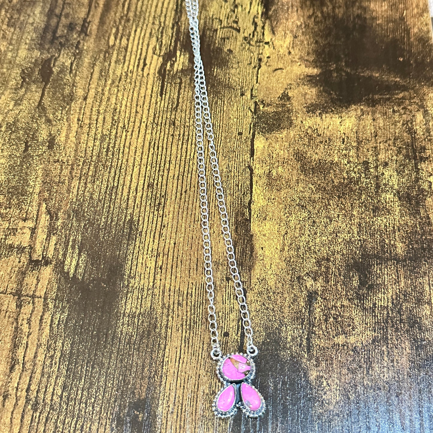 Navajo Style Sterling Silver Cotton Candy Cluster Necklace With Natural Stones Signed Silver Elegant