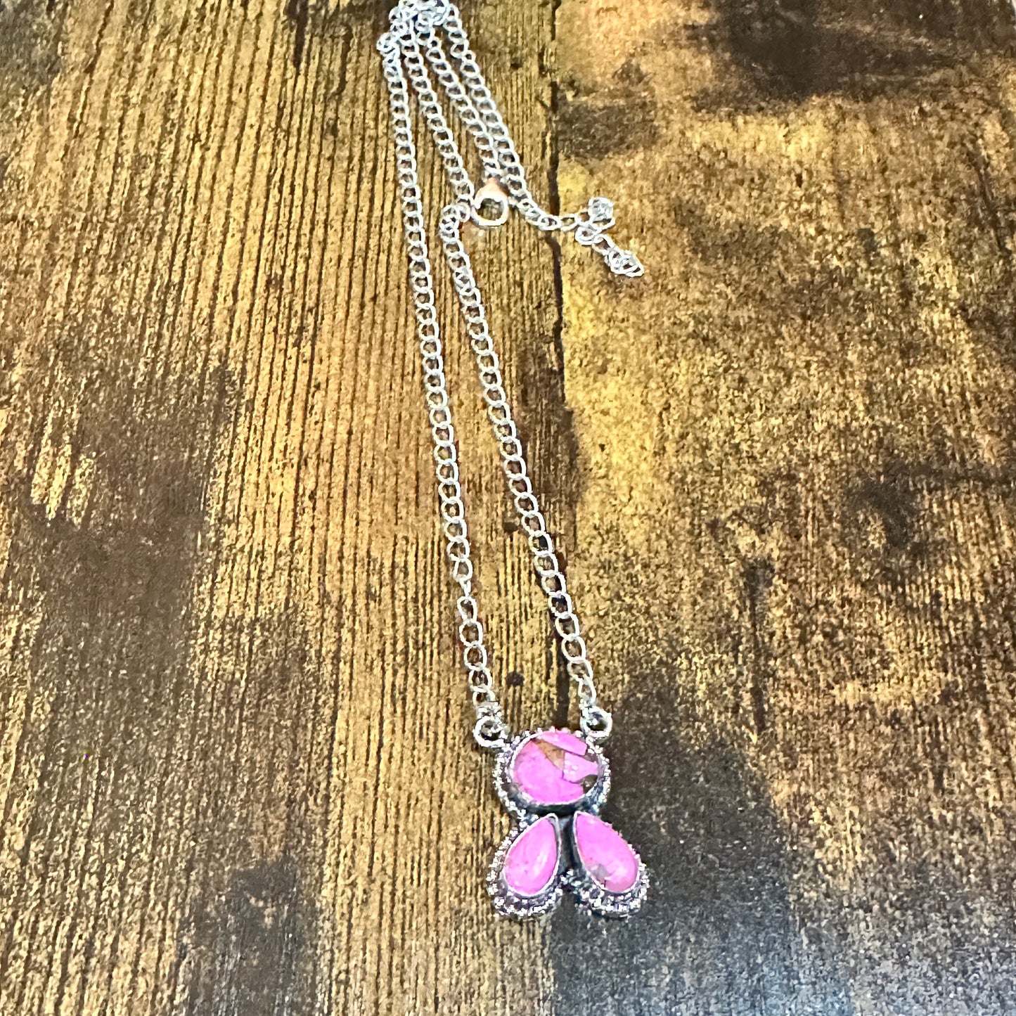Navajo Style Sterling Silver Cotton Candy Cluster Necklace With Natural Stones Signed Silver Elegant
