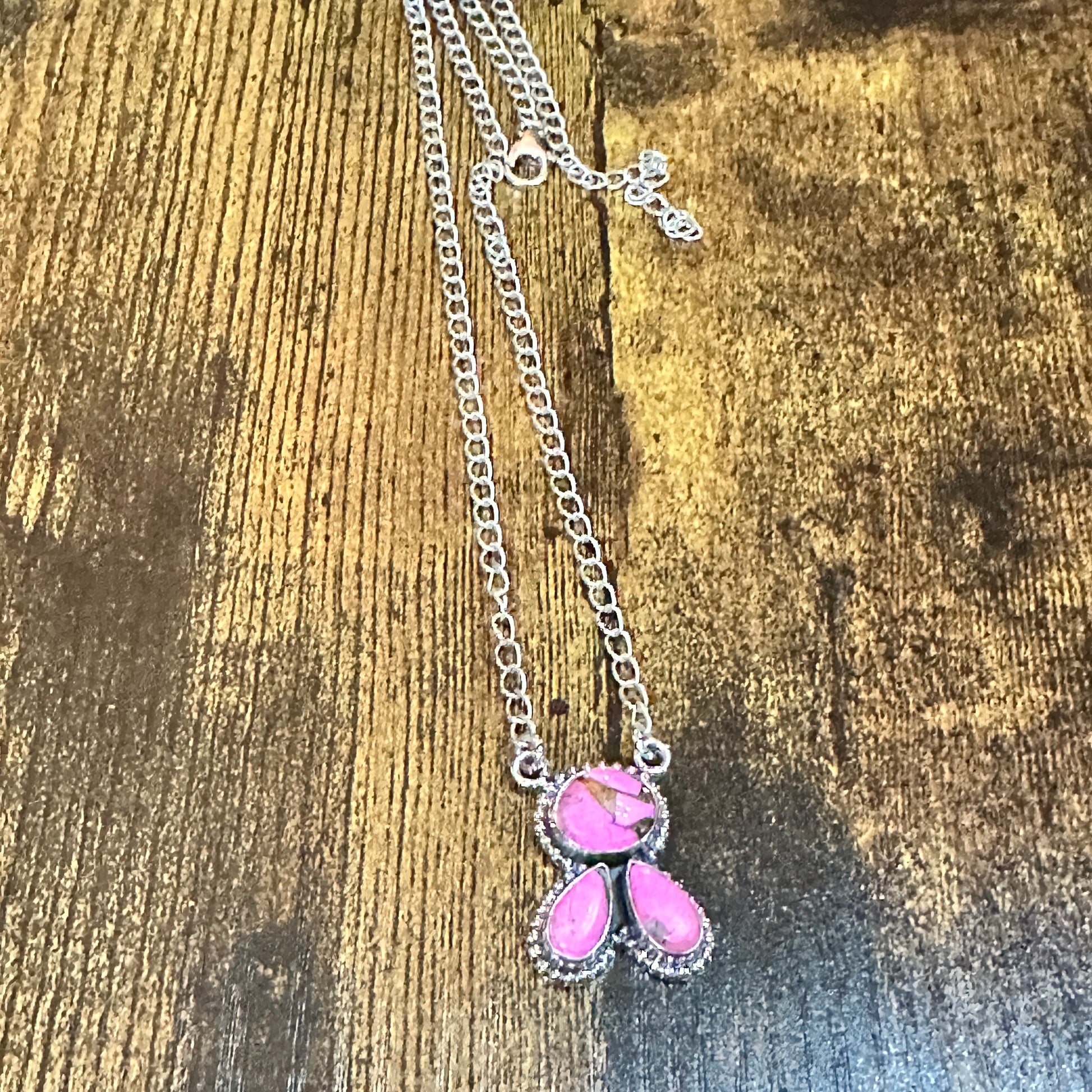 Navajo Style Sterling Silver Cotton Candy Cluster Necklace With Natural Stones Signed Silver Elegant