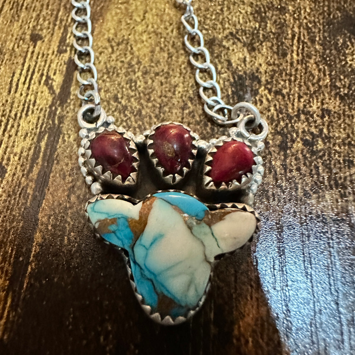 Kingman Dahlia Rose Necklace , 925 Sterling Silver, Signed Silver Elegant