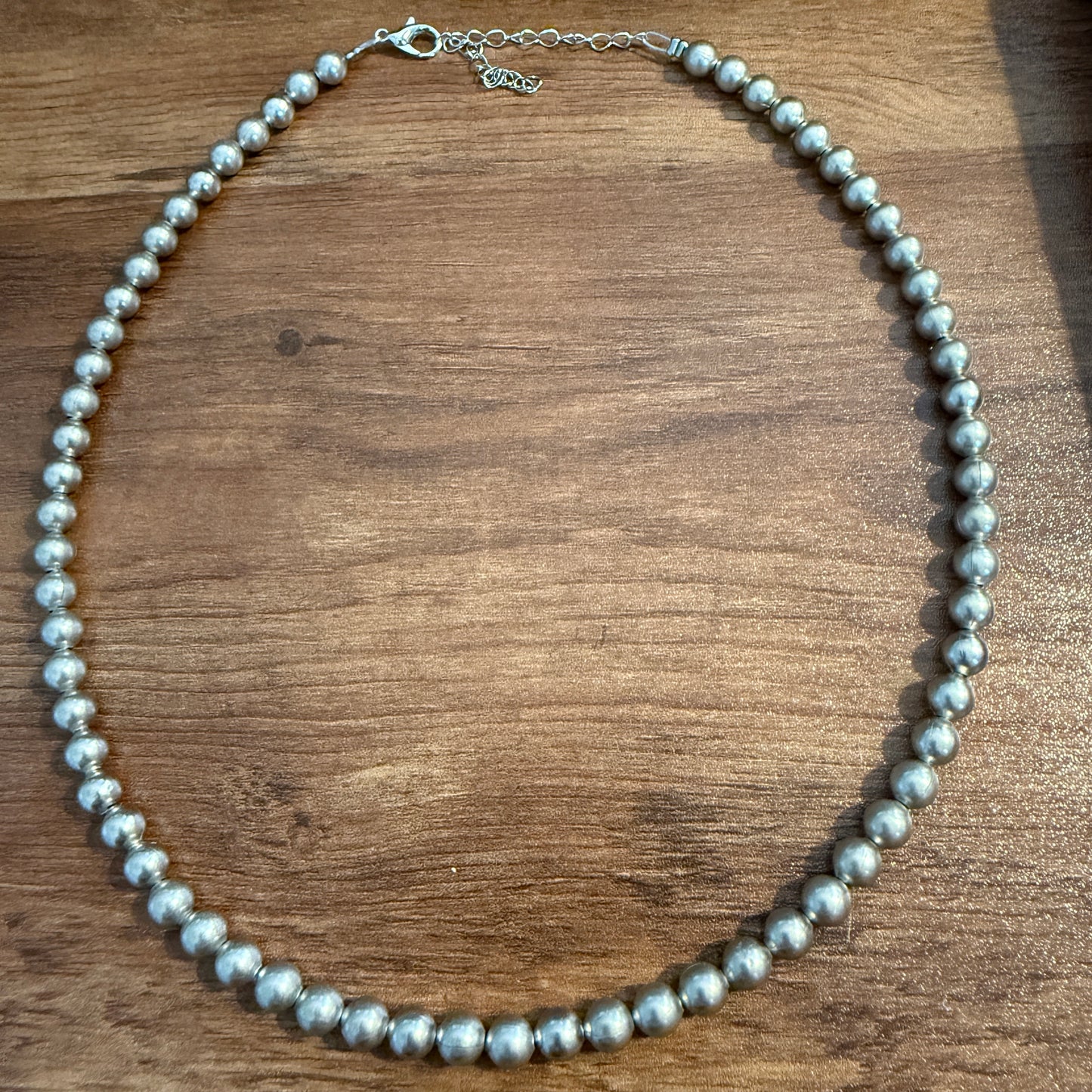 Handcrafted Western Chic, 16 Inch Silver Plated Beads Necklace with 3 Inch Extender WildWestBoho
