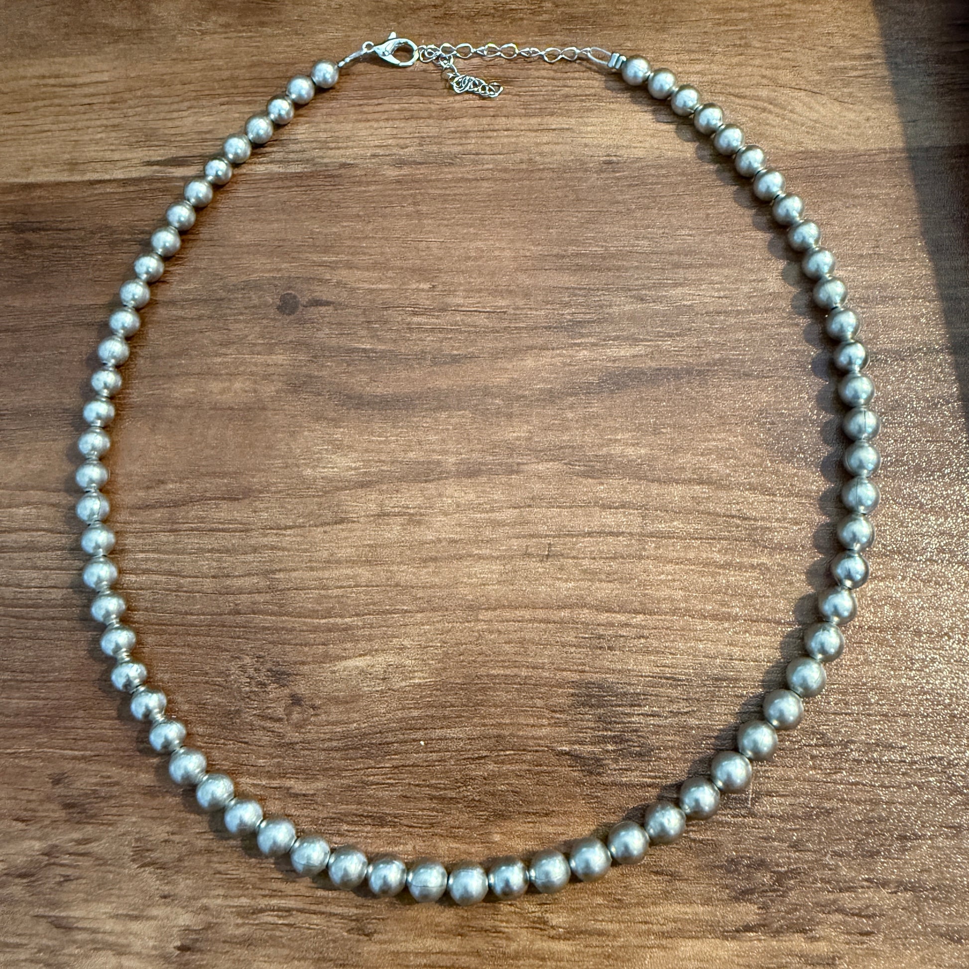 Handcrafted Western Chic, 16 Inch Silver Plated Beads Necklace with 3 Inch Extender WildWestBoho
