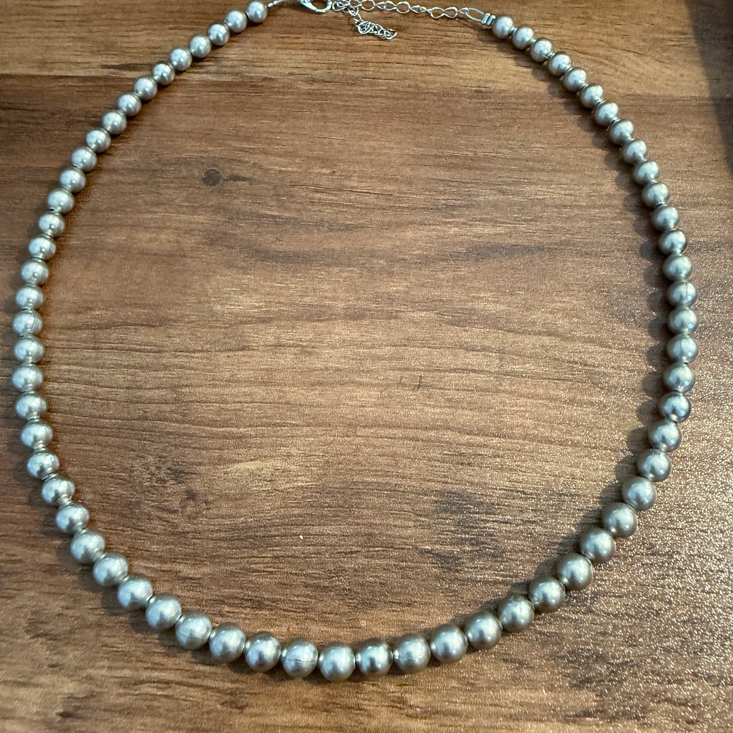 Handcrafted Western Chic, 16 Inch Silver Plated Beads Necklace with 3 Inch Extender WildWestBoho