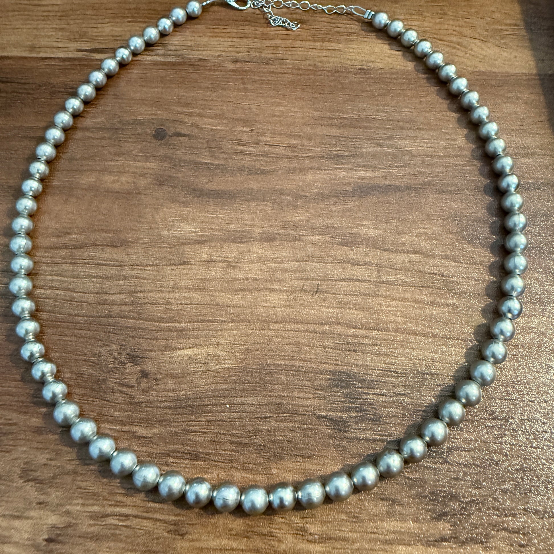 Handcrafted Western Chic, 16 Inch Silver Plated Beads Necklace with 3 Inch Extender WildWestBoho