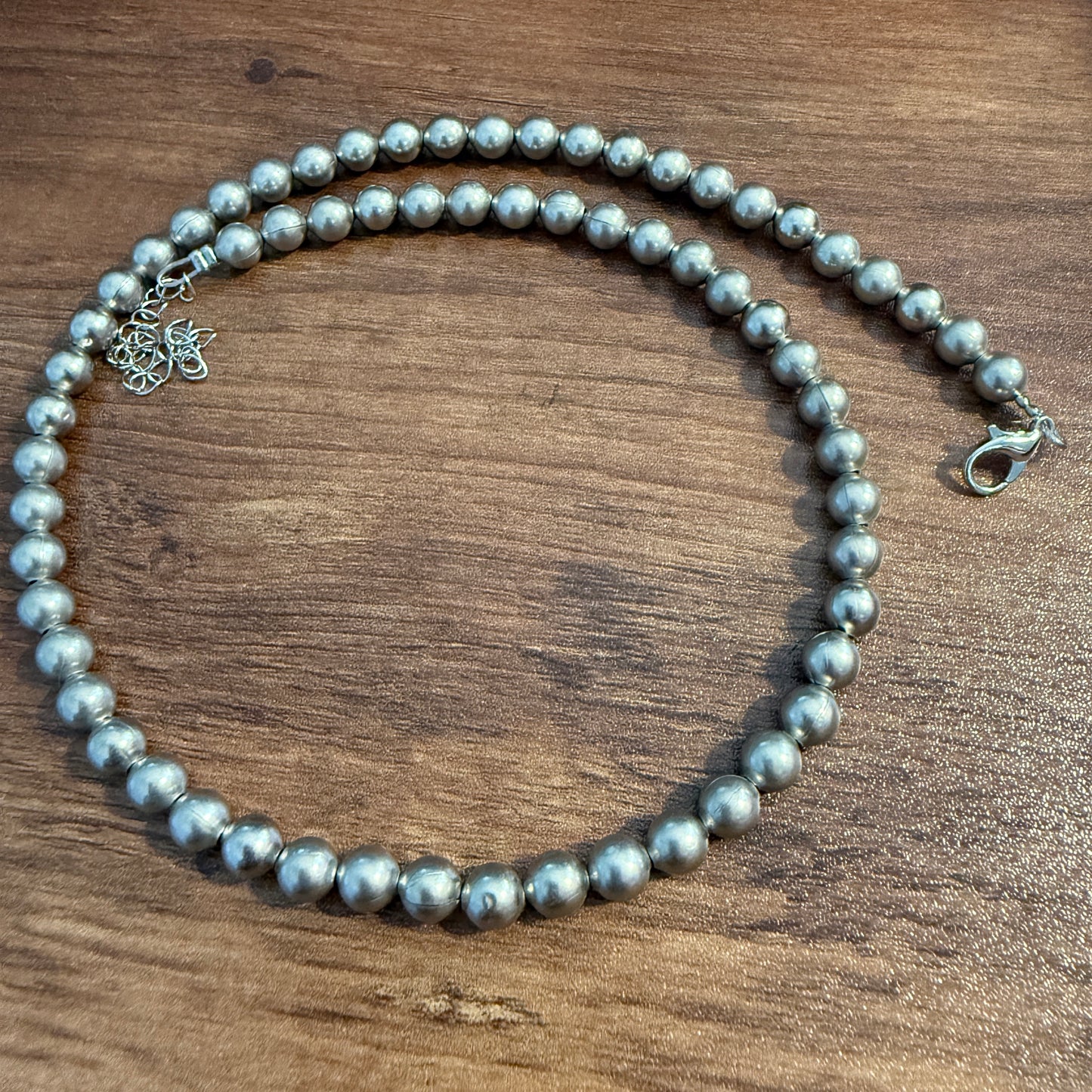 Handcrafted Western Chic, 16 Inch Silver Plated Beads Necklace with 3 Inch Extender WildWestBoho