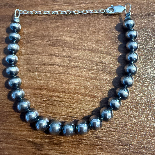 Sterling Silver Pearl Bracelet , 6 mm Pearls, 2 inch extender WildWestBoho