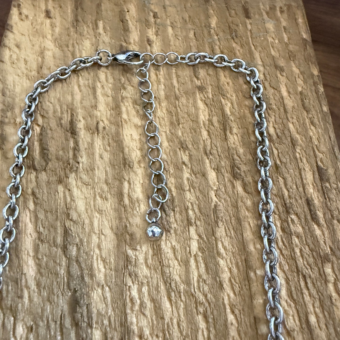 Western Aztec Style Turquoise Stone Pendant Necklace with Burnished Silver and Extension Chain WildWestBoho